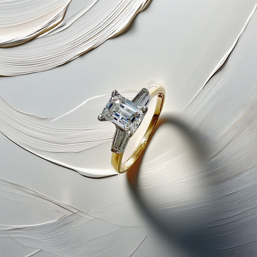 0.50ct Emerald-Cut Lab Diamond Three-Stone Engagement Ring