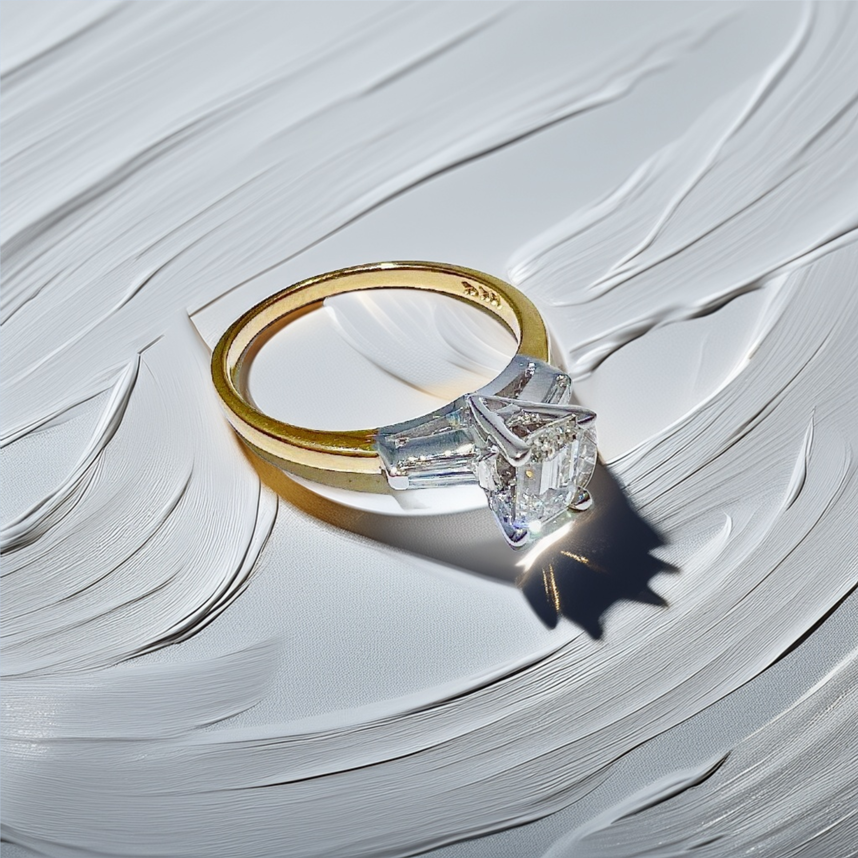 0.50ct Emerald-Cut Lab Diamond Three-Stone Engagement Ring