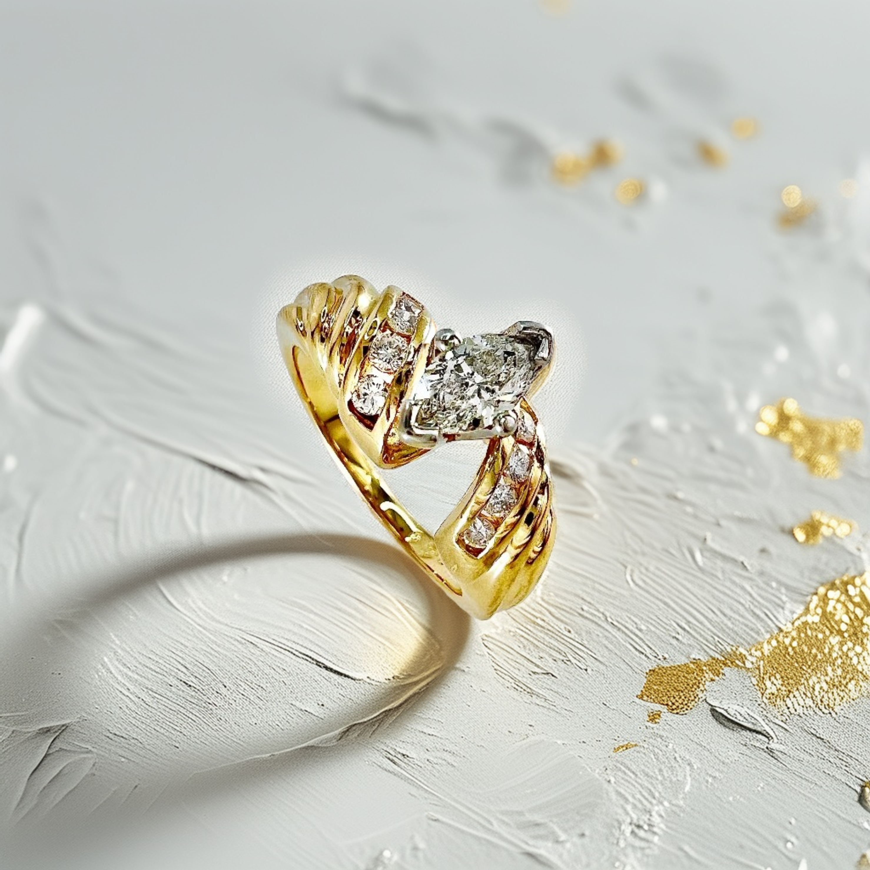 0.50ct Marquise-Cut Vintage Diamond Engagement Ring