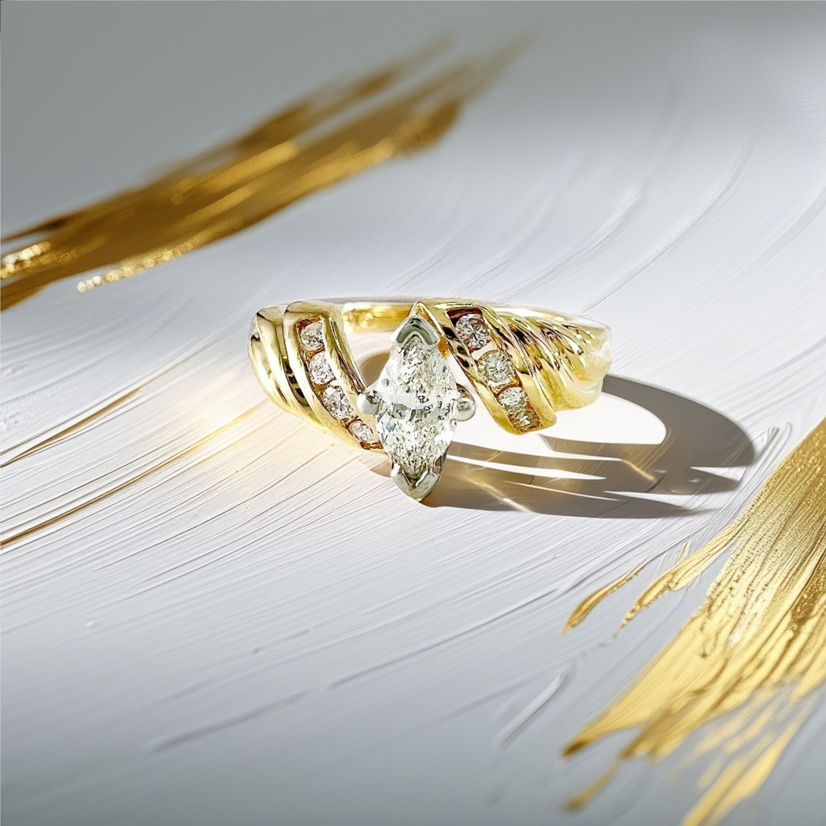 0.50ct Marquise-Cut Vintage Diamond Engagement Ring