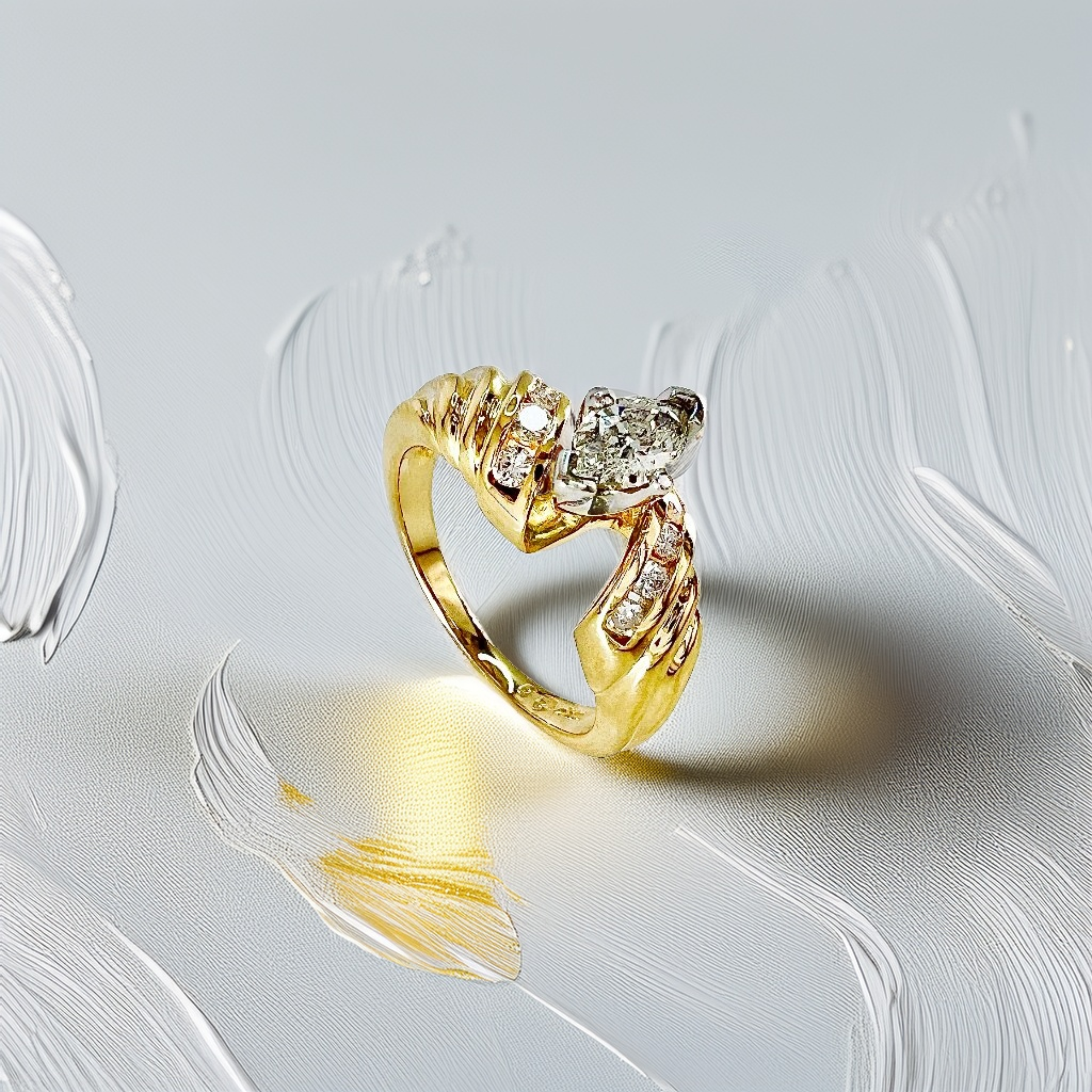 0.50ct Marquise-Cut Vintage Diamond Engagement Ring