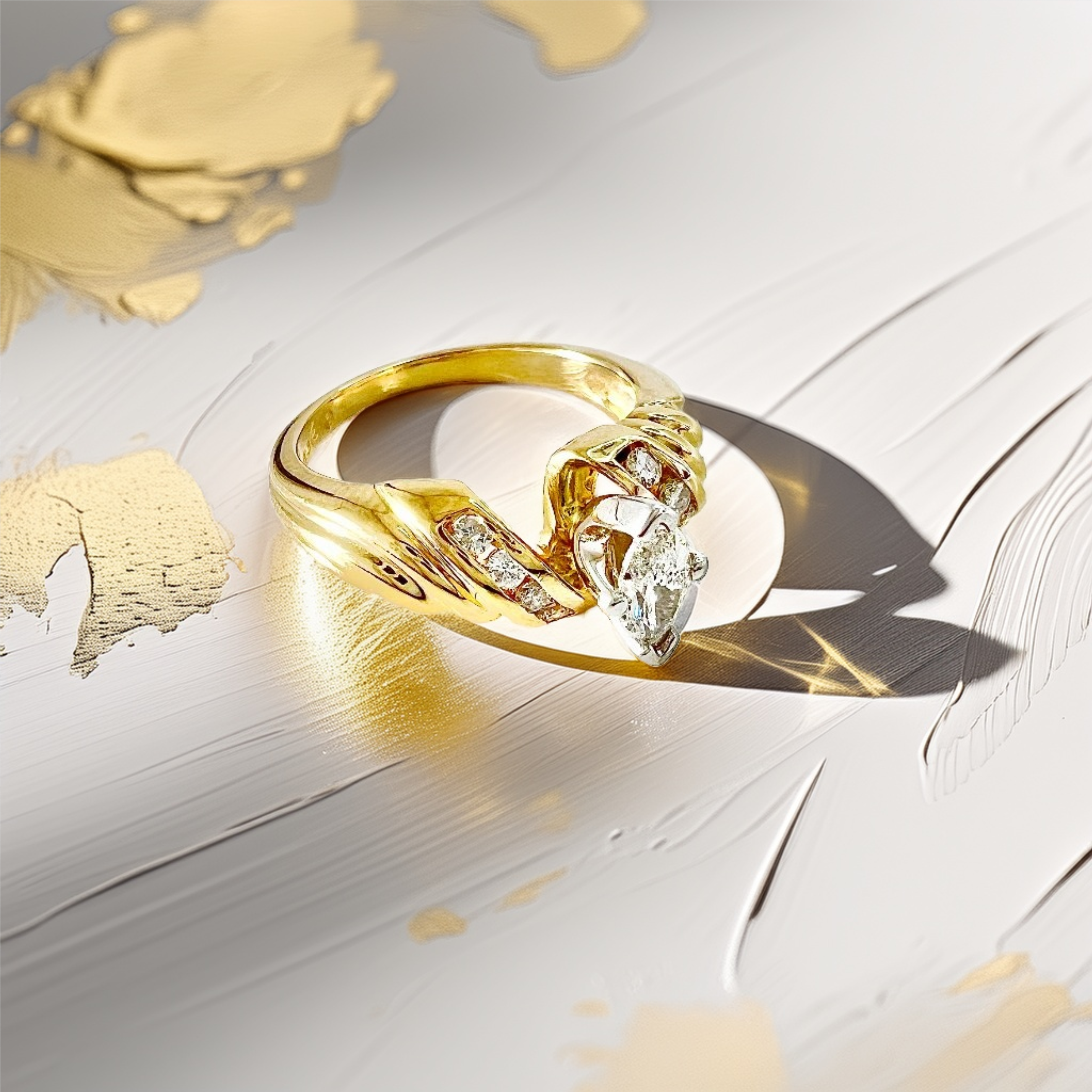 0.50ct Marquise-Cut Vintage Diamond Engagement Ring