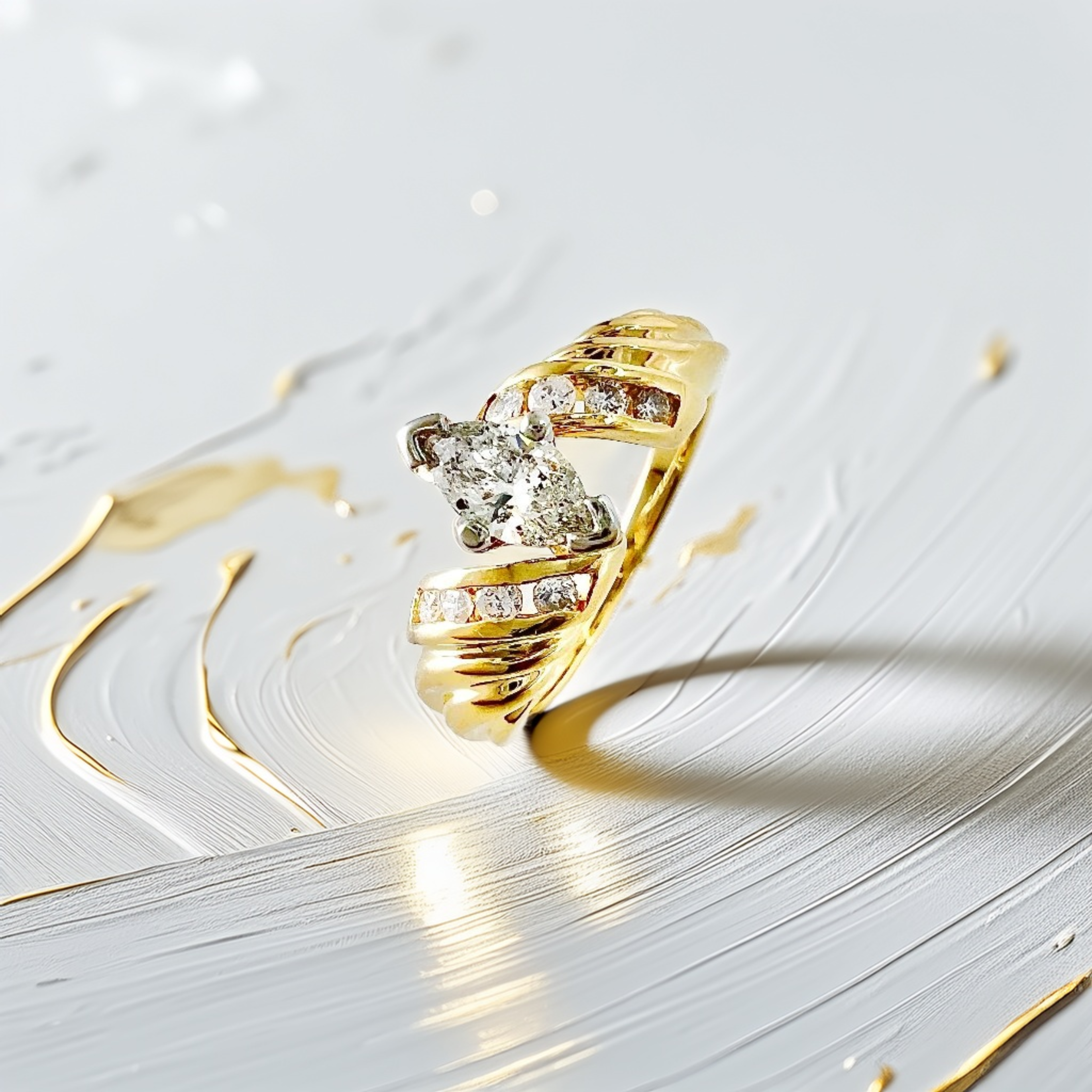 0.50ct Marquise-Cut Vintage Diamond Engagement Ring