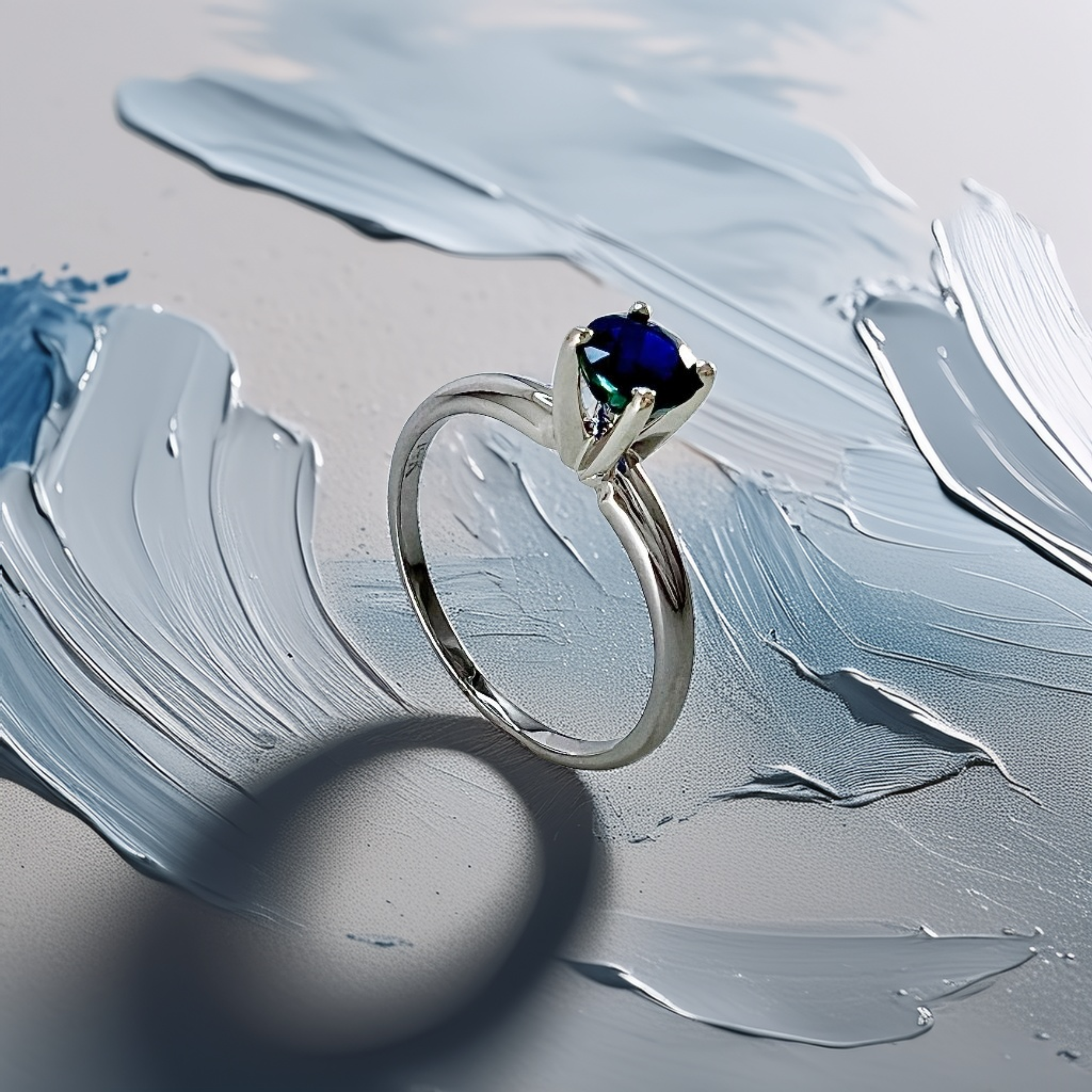 0.50ct Sapphire Solitaire Engagement Ring White Gold