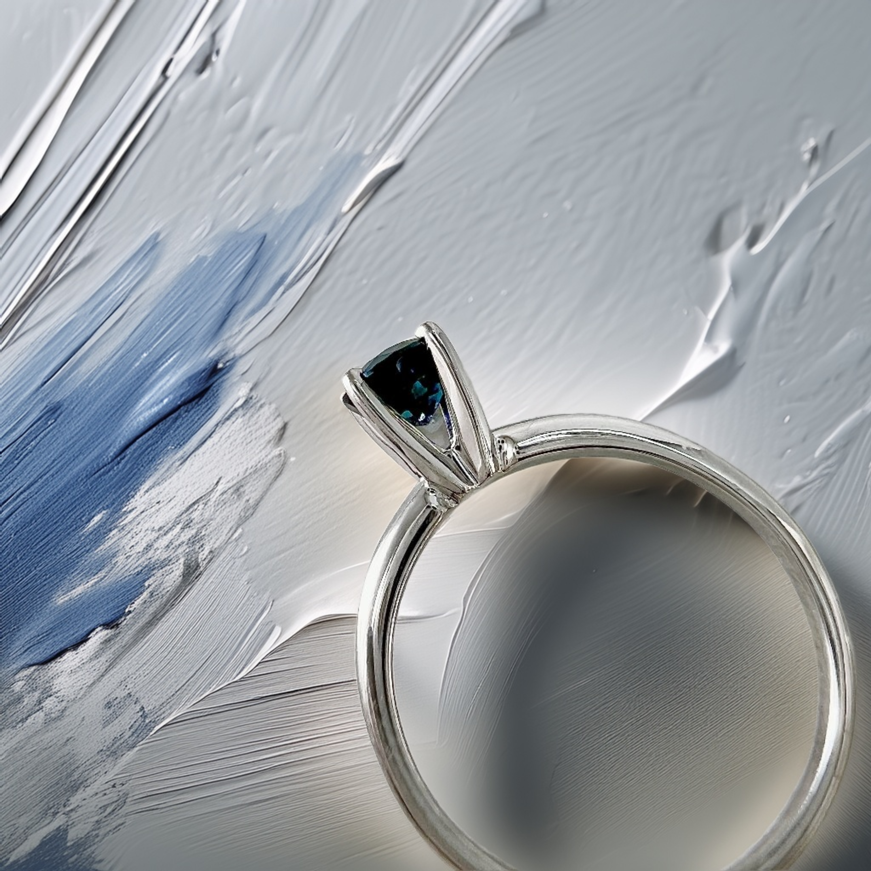 0.50ct Sapphire Solitaire Engagement Ring White Gold