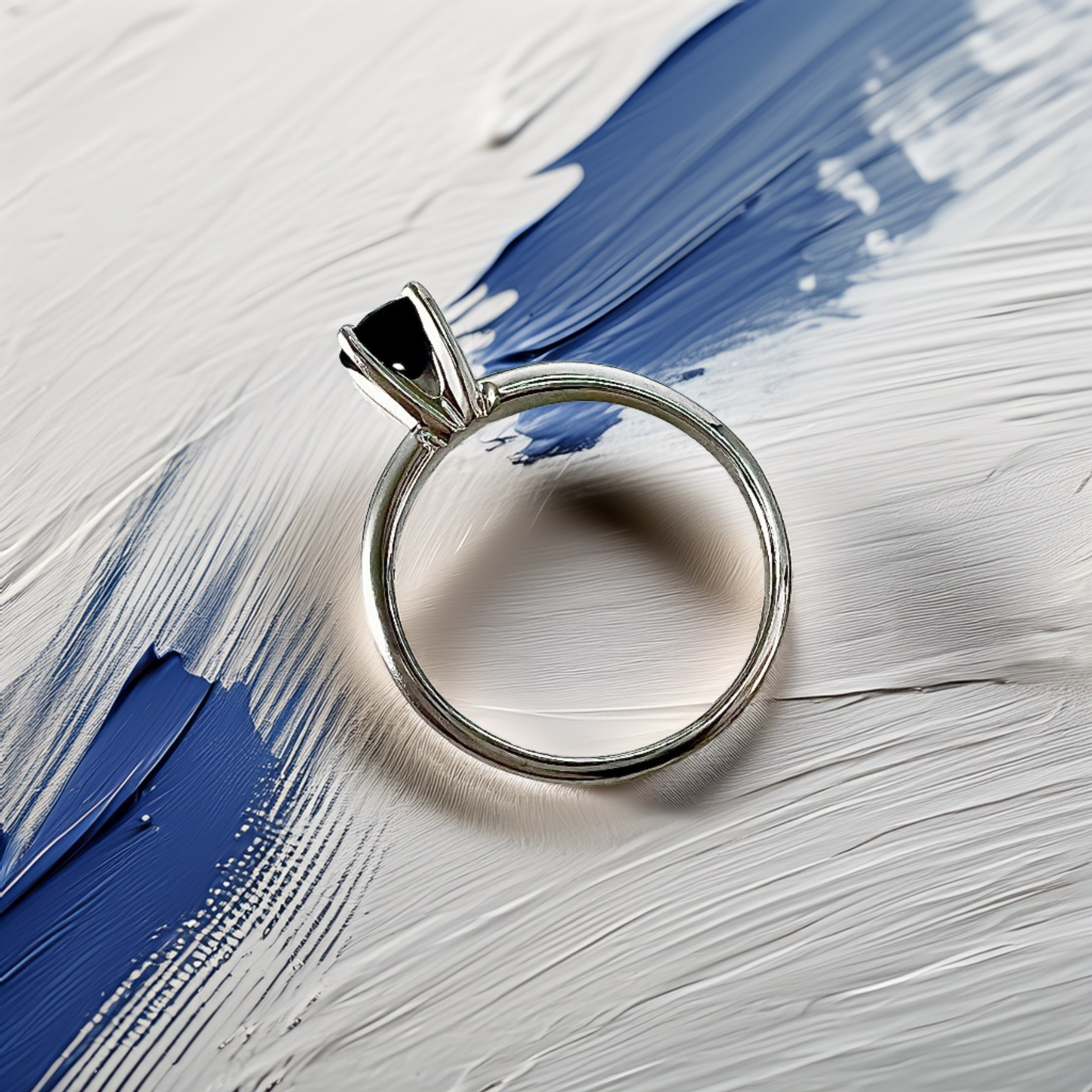 0.50ct Sapphire Solitaire Engagement Ring White Gold