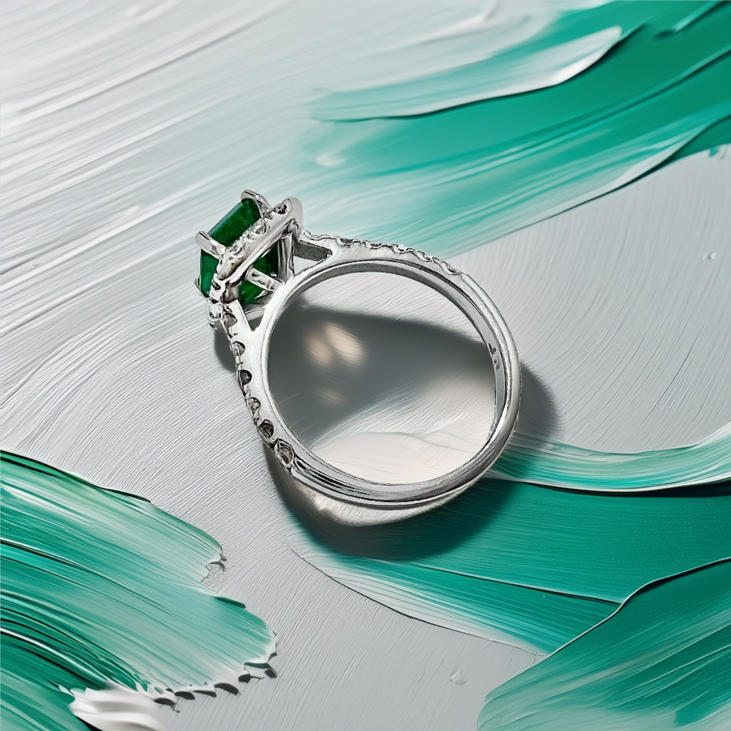 Emerald Cut Emerald Engagement Ring