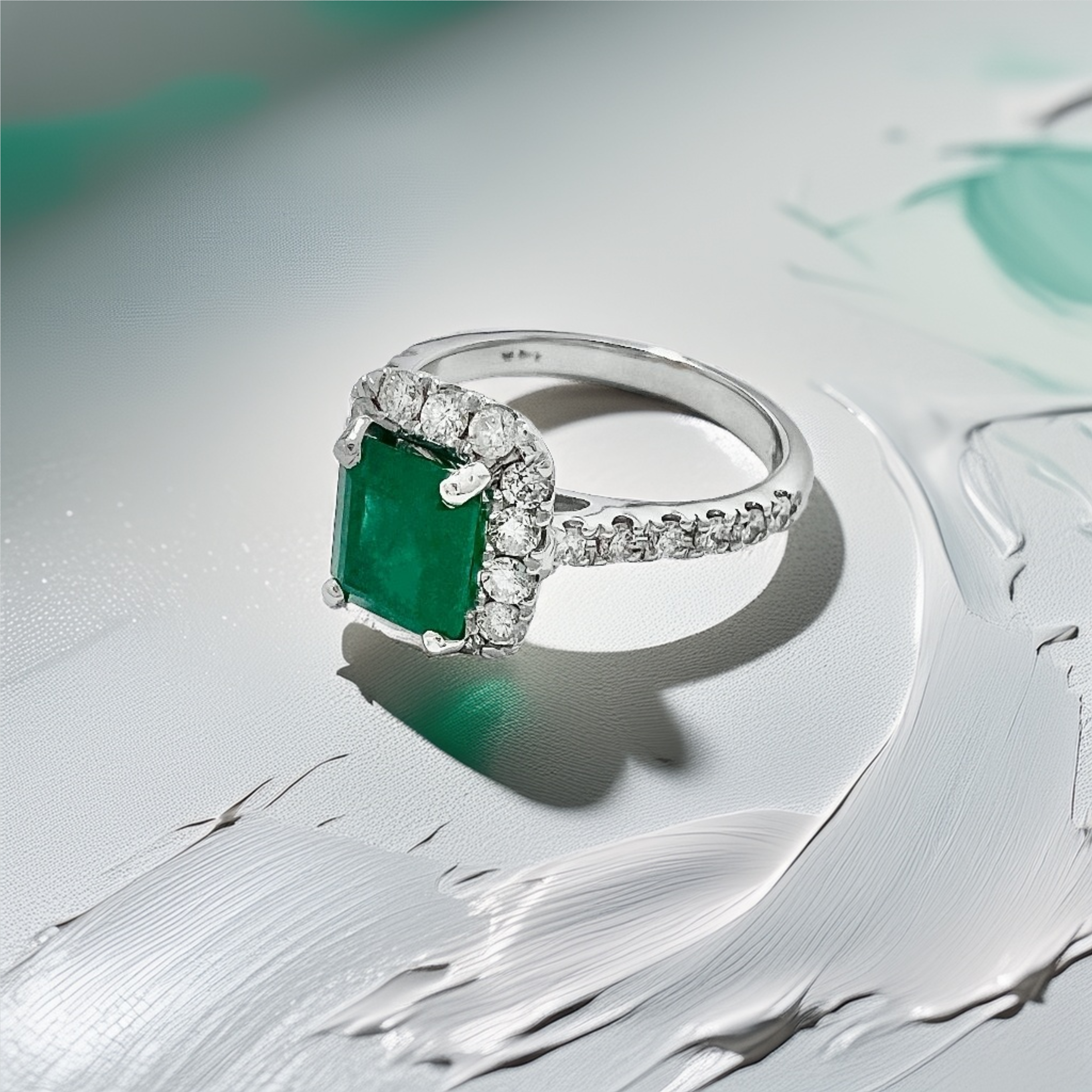 Emerald Cut Emerald Engagement Ring