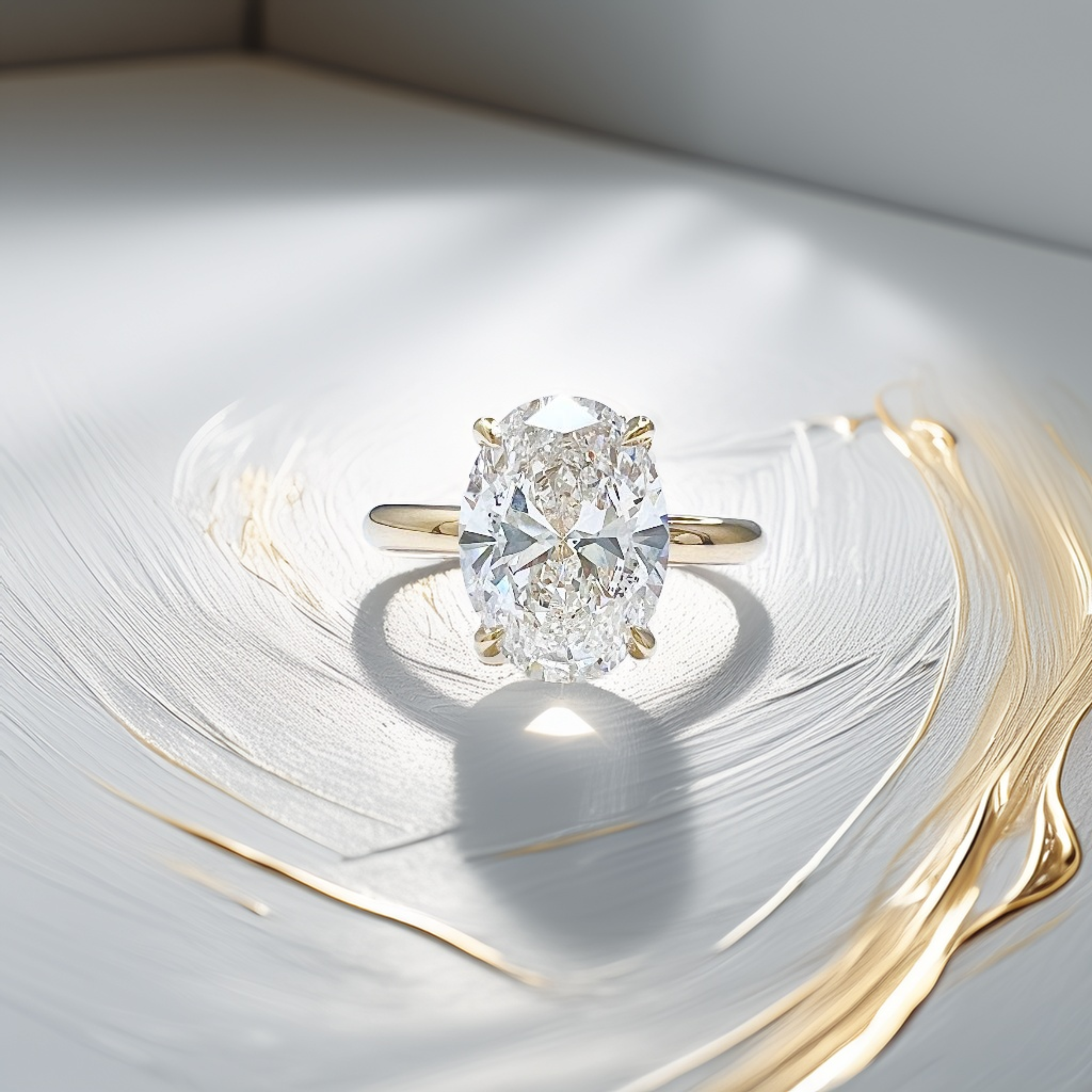 2.50-Carat Oval-Shaped Engagement Ring | Hidden Halo