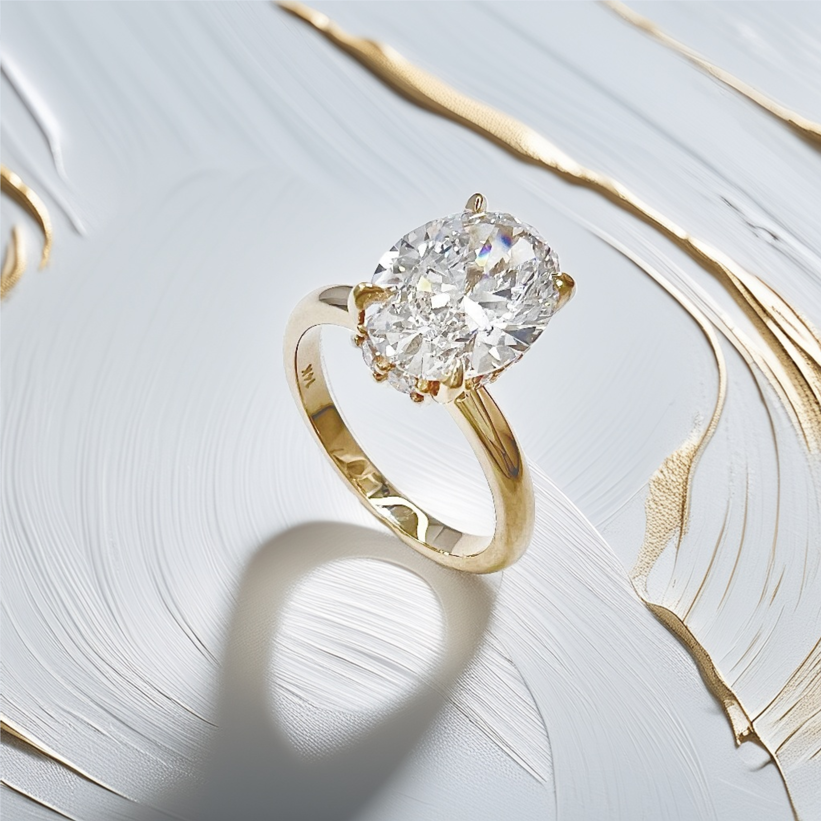 2.50-Carat Oval-Shaped Engagement Ring | Hidden Halo