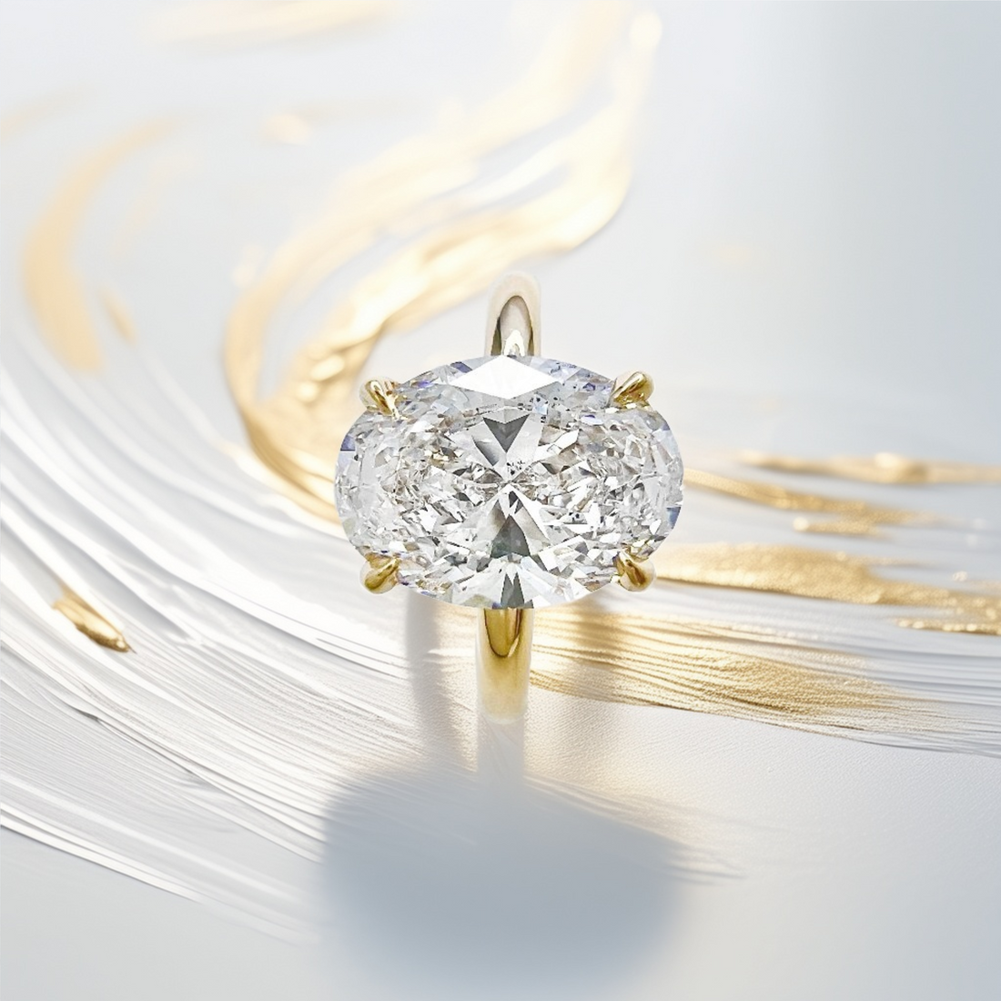 2.50-Carat Oval-Shaped Engagement Ring | Hidden Halo