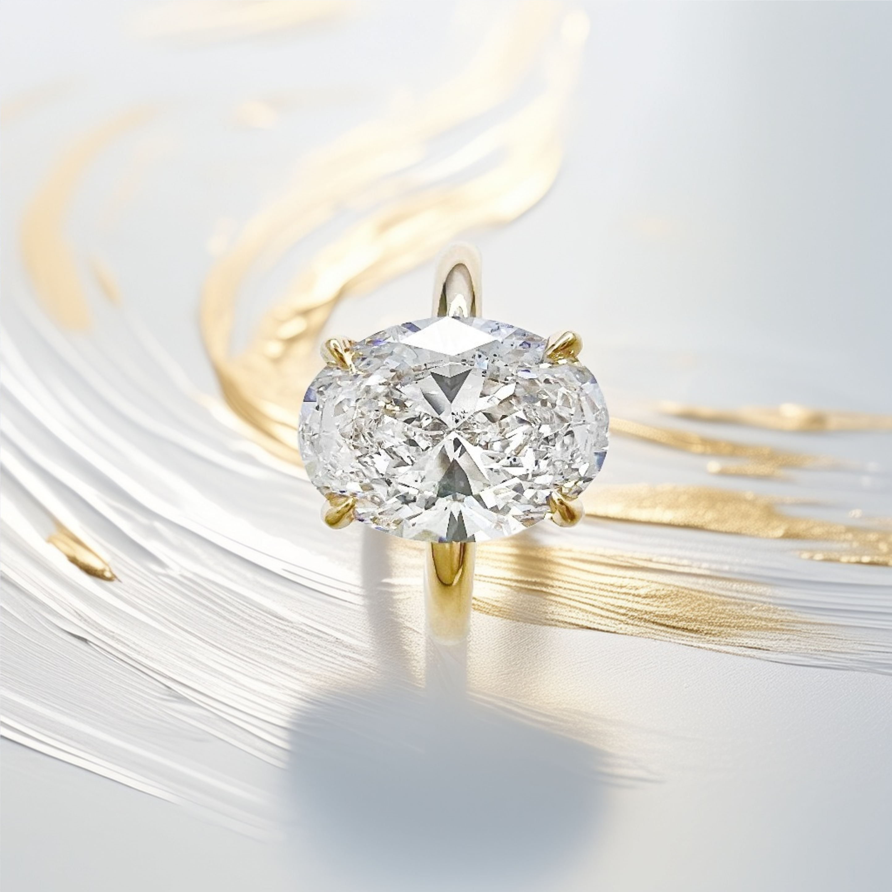 2.50-Carat Oval-Shaped Engagement Ring | Hidden Halo