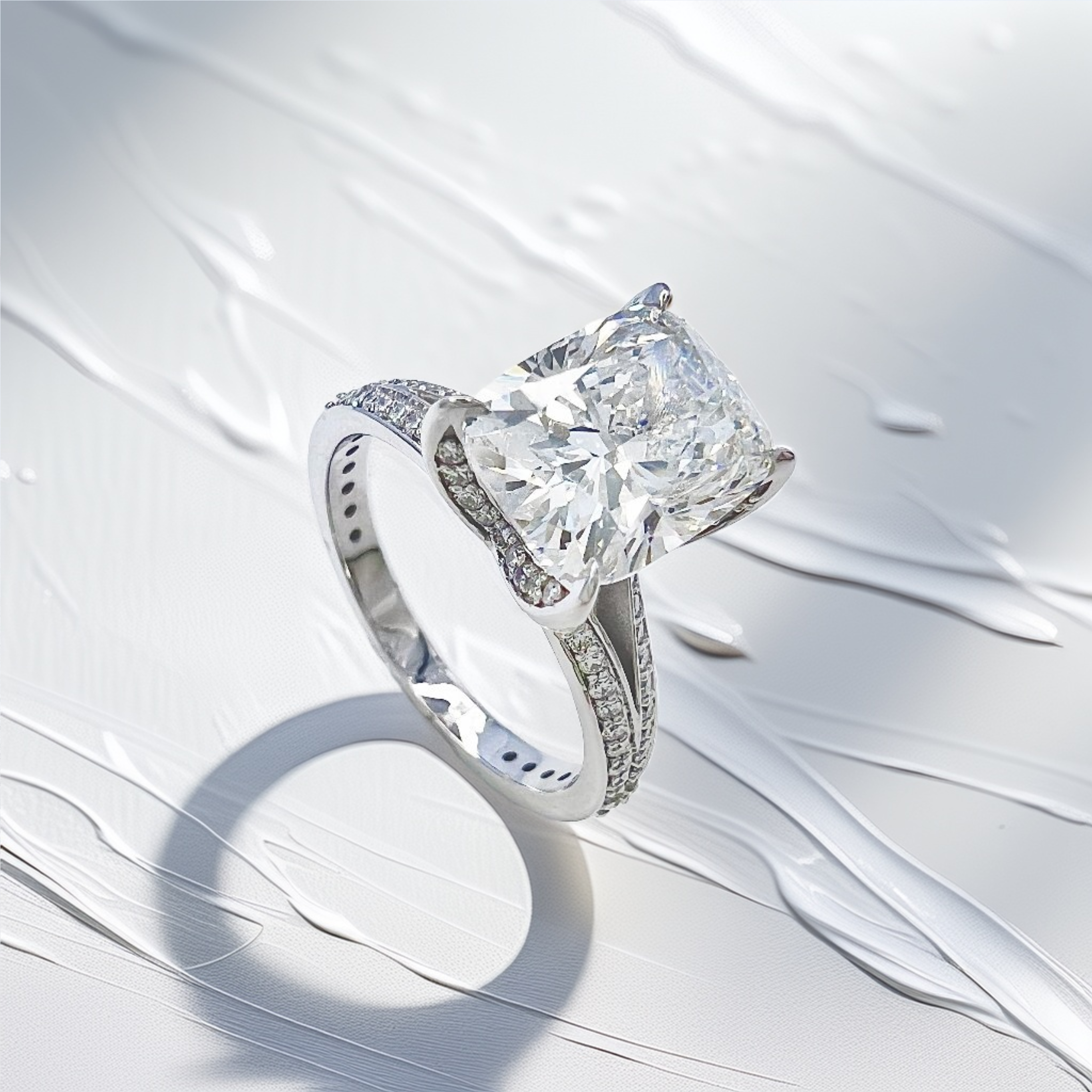 3-Carat Cushion-Shaped Engagement Ring | Hidden Halo