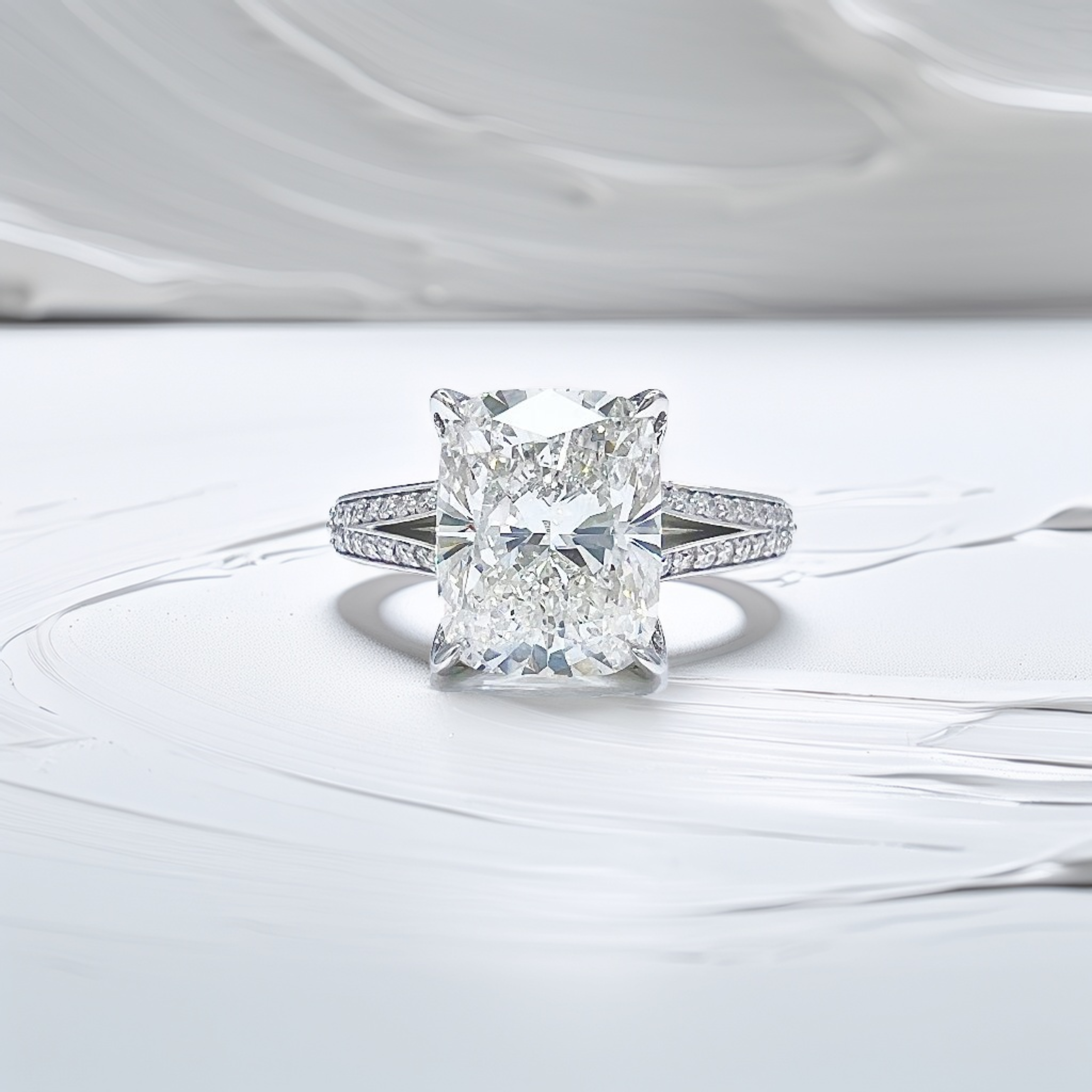 3-Carat Cushion-Shaped Engagement Ring | Hidden Halo