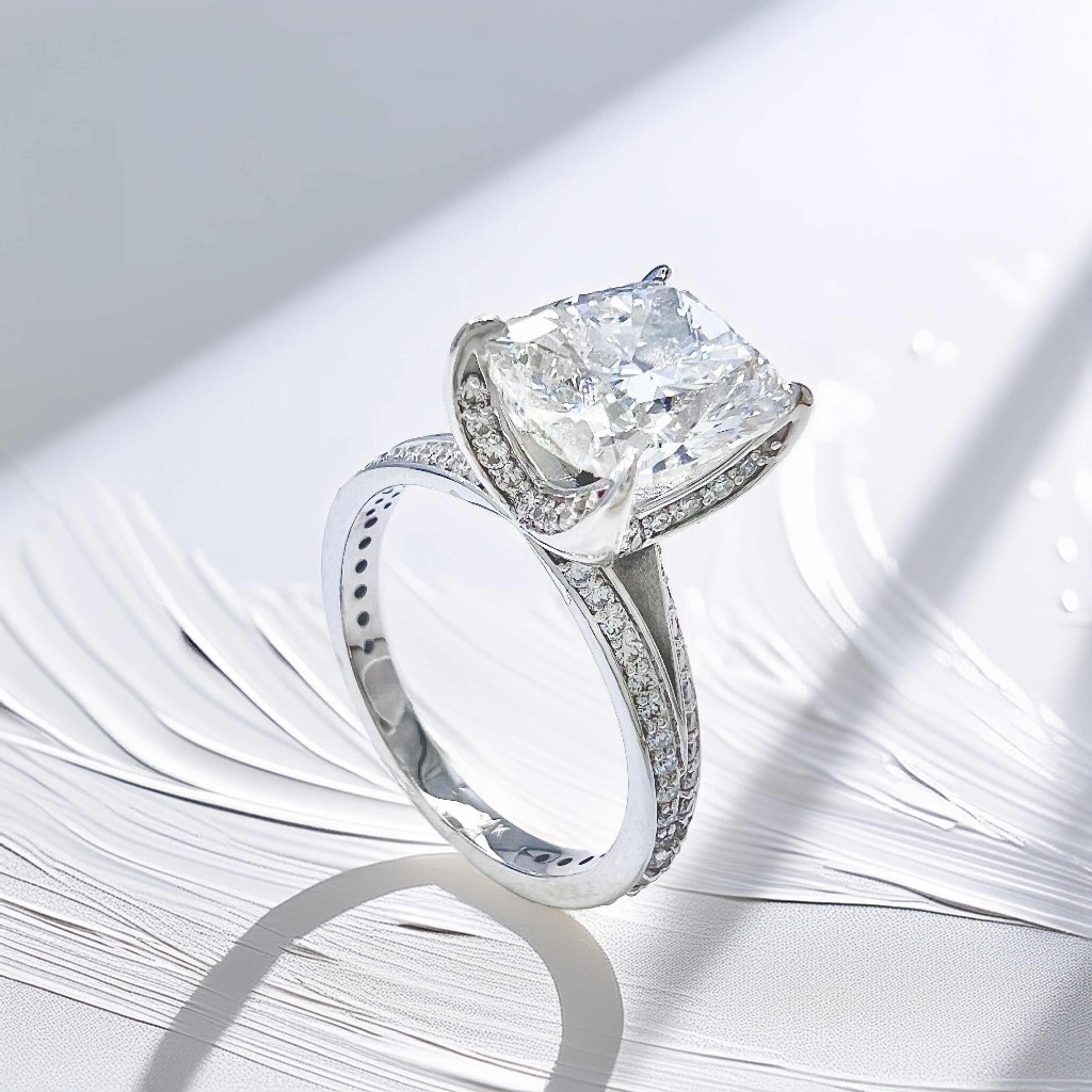 3-Carat Cushion-Shaped Engagement Ring | Hidden Halo