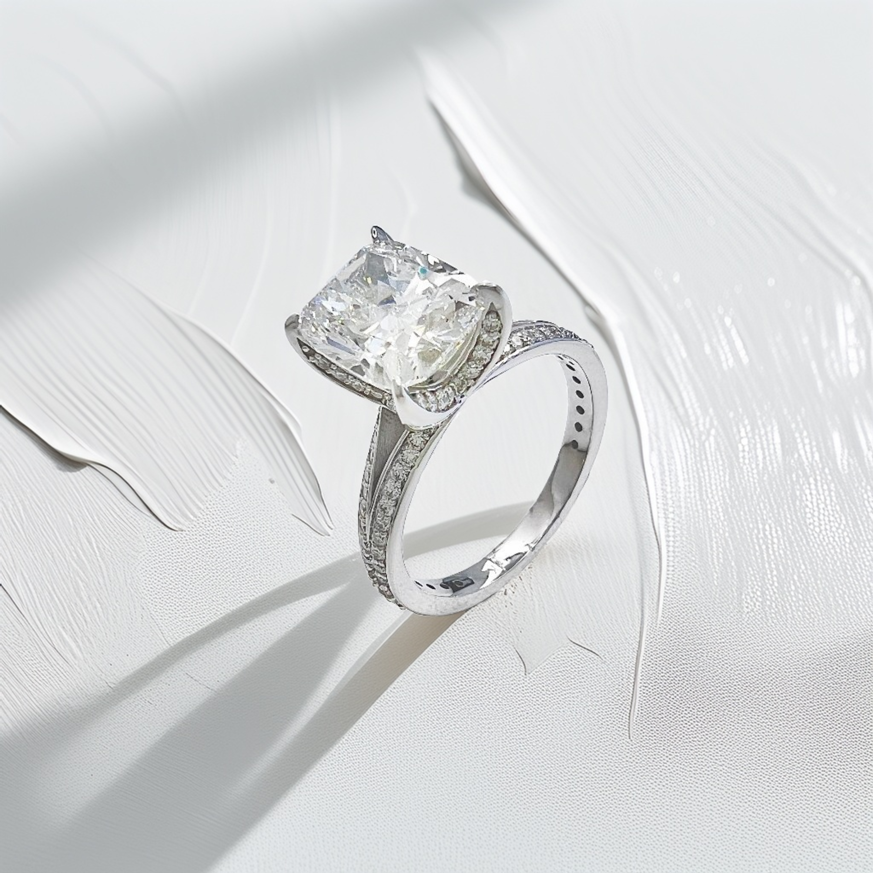 3-Carat Cushion-Shaped Engagement Ring | Hidden Halo