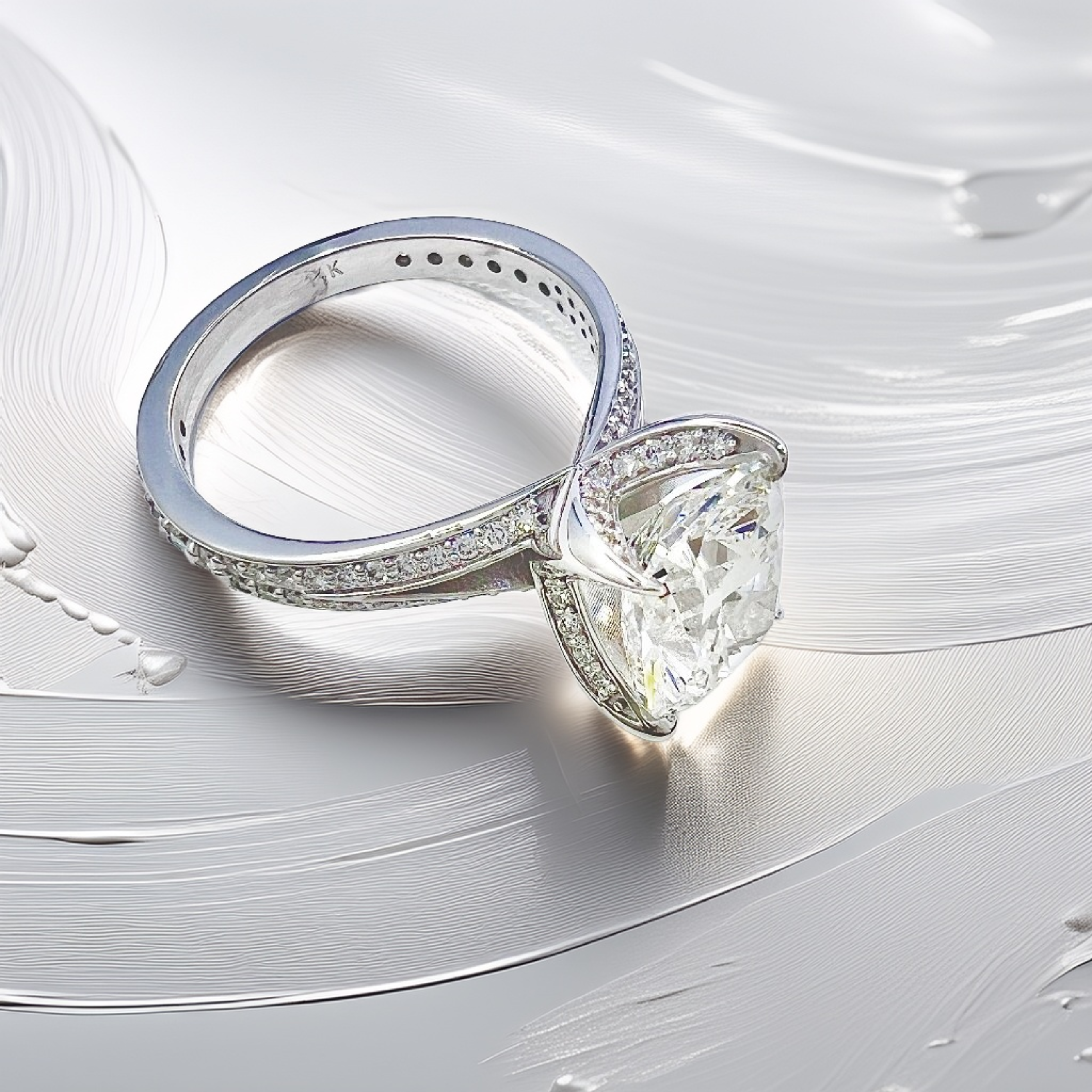 3-Carat Cushion-Shaped Engagement Ring | Hidden Halo