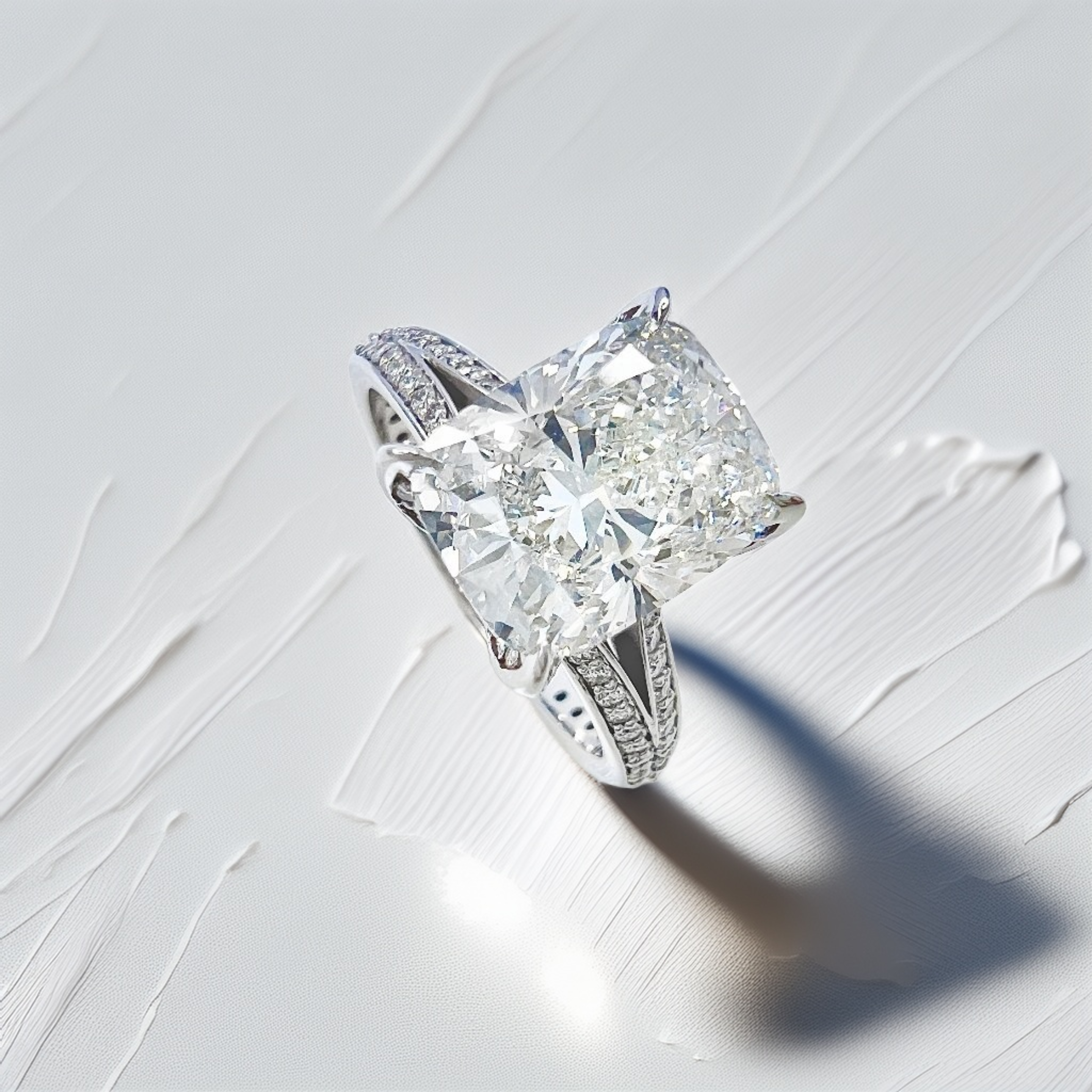 3-Carat Cushion-Shaped Engagement Ring | Hidden Halo