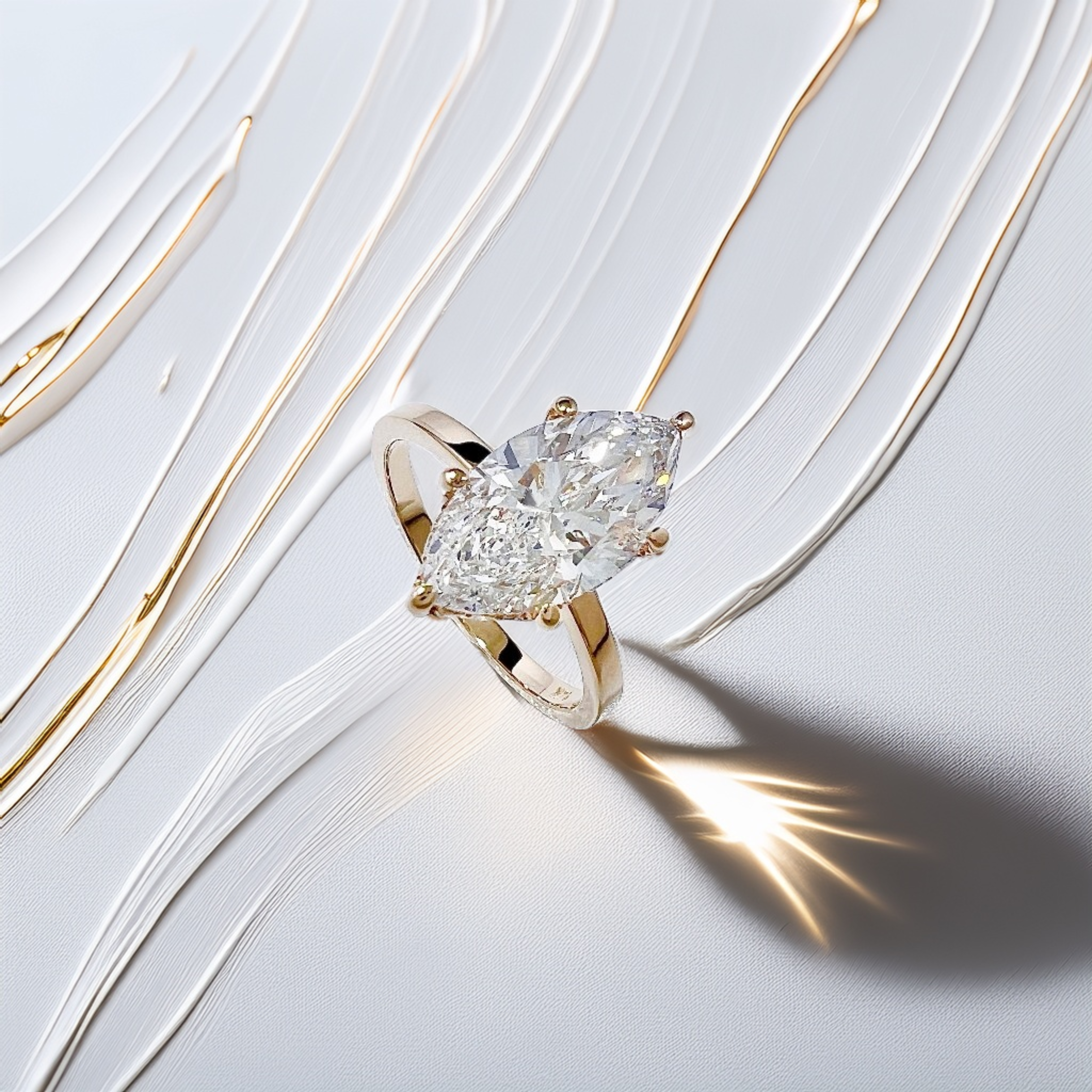 3-Carat Marquise-Cut Engagement Ring | Hidden Halo