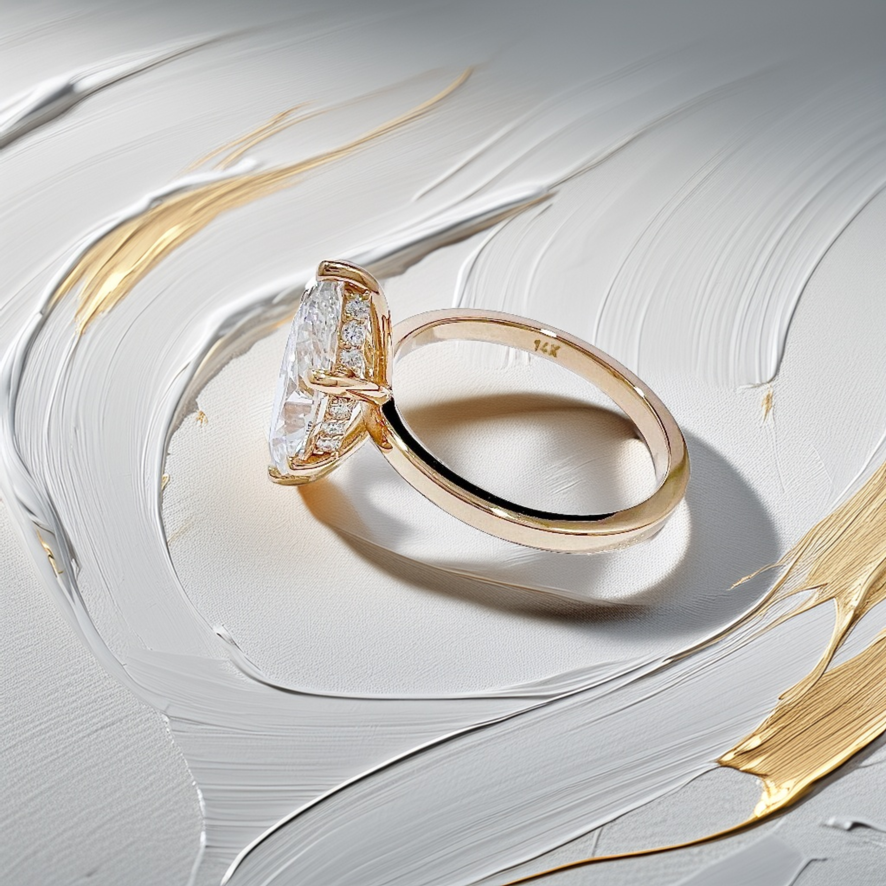 3-Carat Marquise-Cut Engagement Ring | Hidden Halo