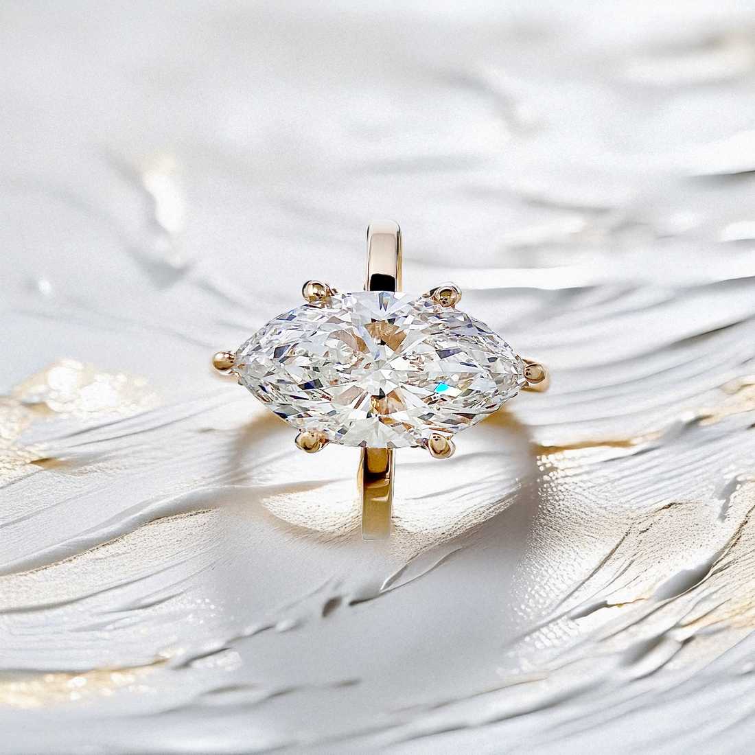 3-Carat Marquise-Cut Engagement Ring | Hidden Halo