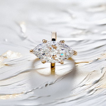 3-Carat Marquise-Cut Engagement Ring | Hidden Halo