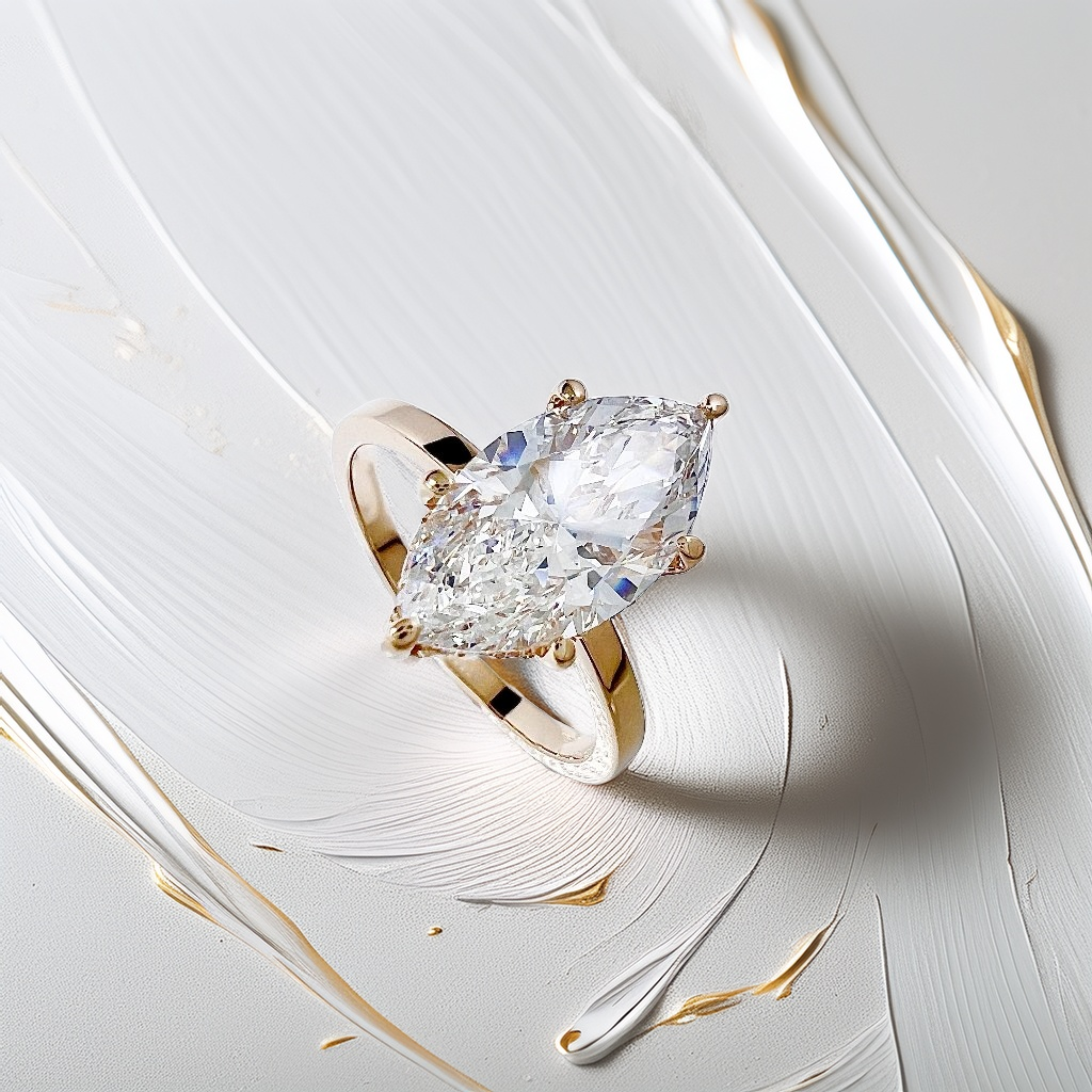 3-Carat Marquise-Cut Engagement Ring | Hidden Halo