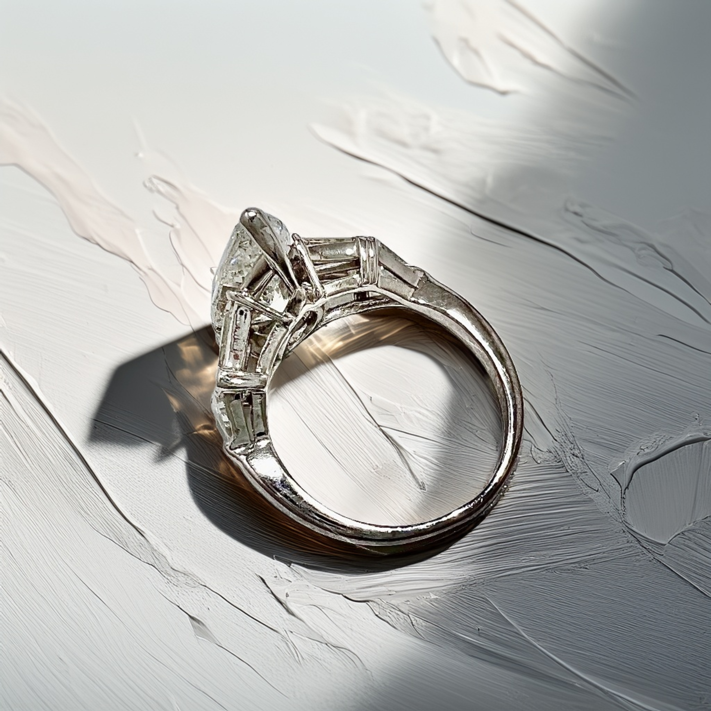 3 Carat Pear Lab Diamond Engagement Ring White Gold 4.08tcw