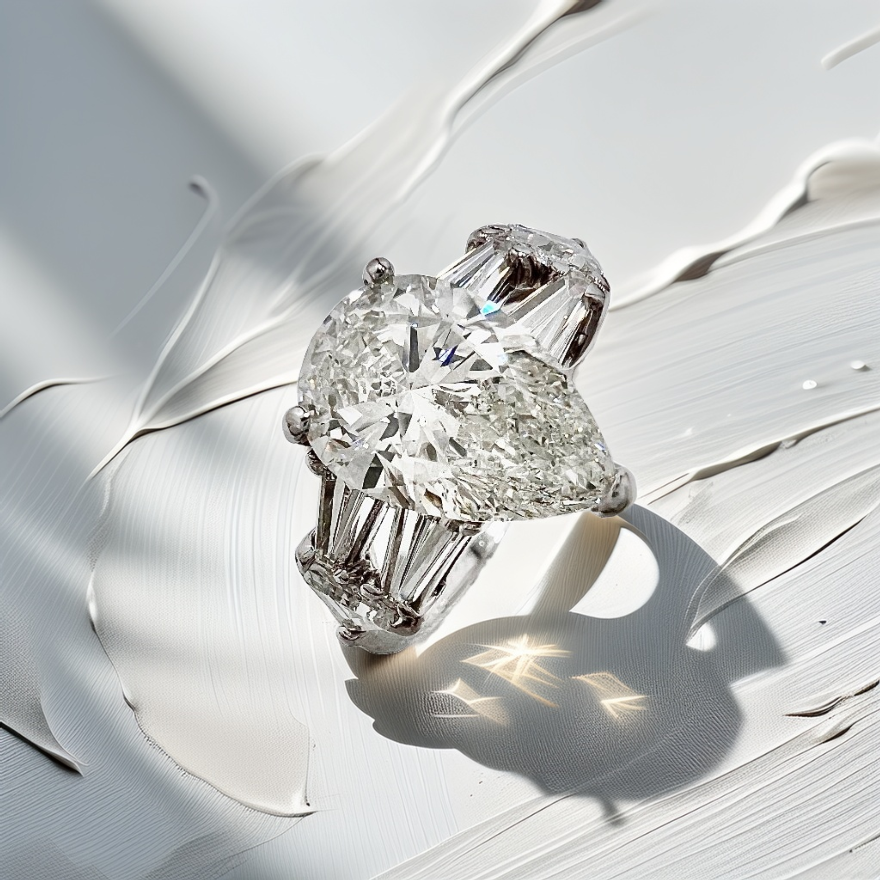 3 Carat Pear Lab Diamond Engagement Ring White Gold 4.08tcw