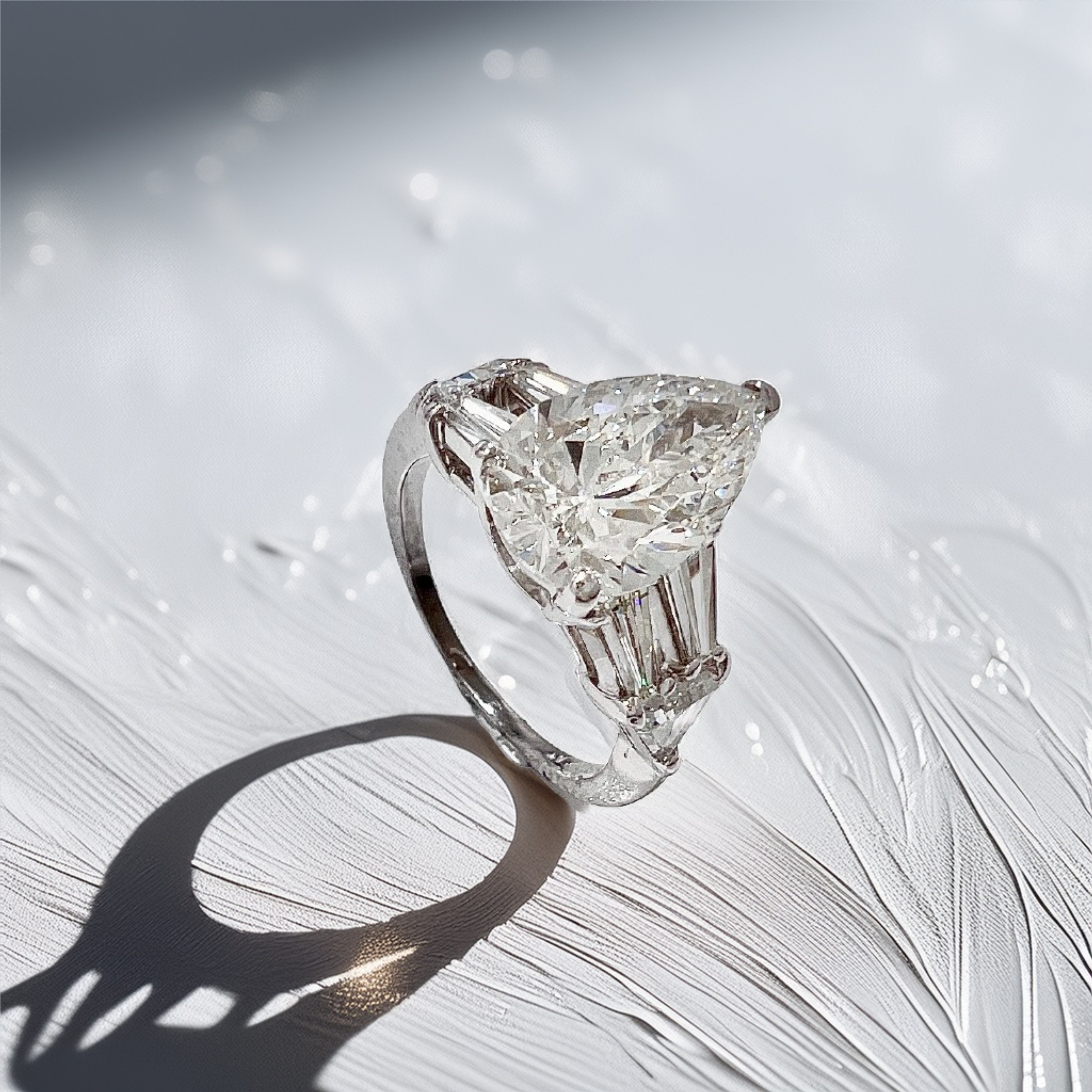 3 Carat Pear Lab Diamond Engagement Ring White Gold 4.08tcw