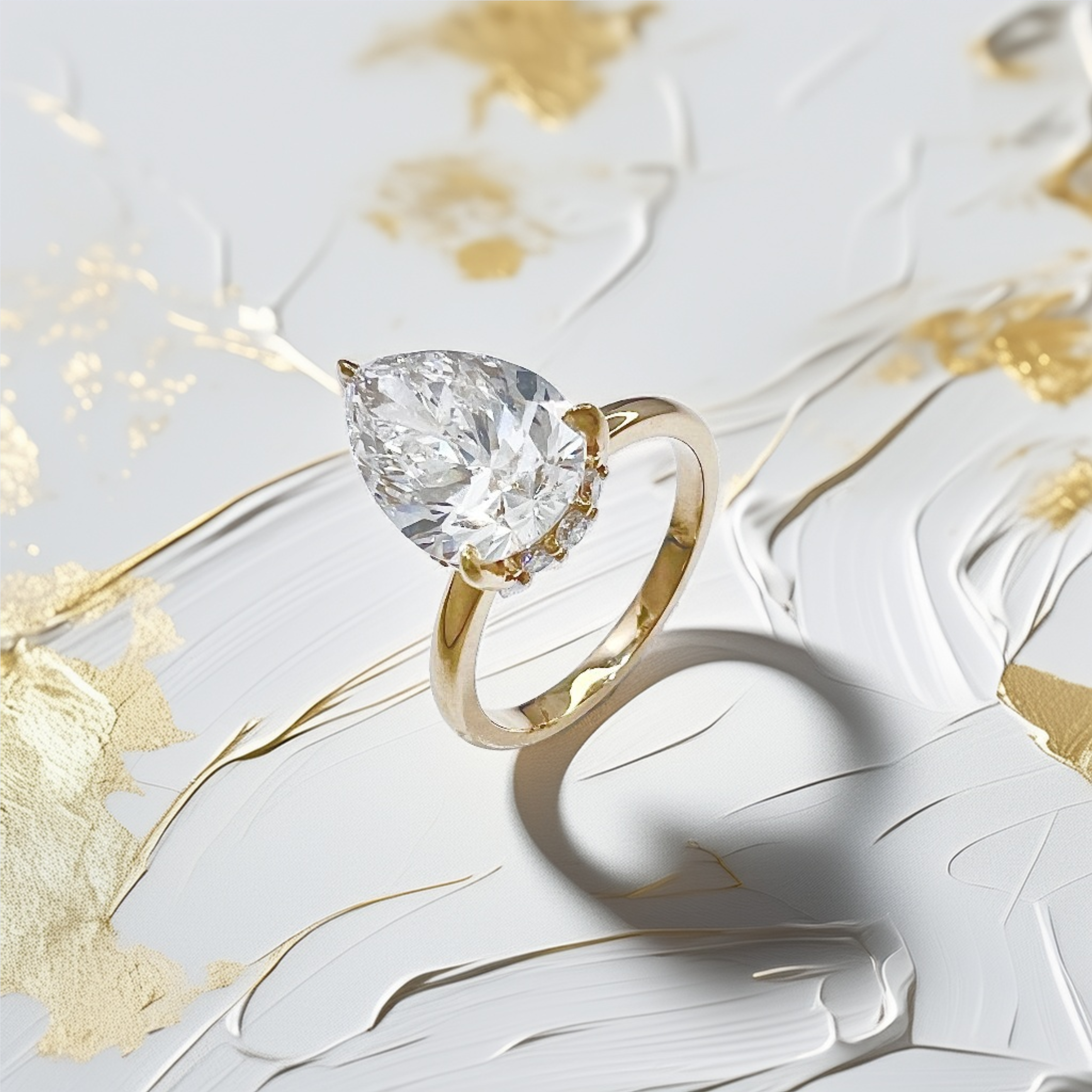 3-Carat Pear-Shaped Engagement Ring | Hidden Halo