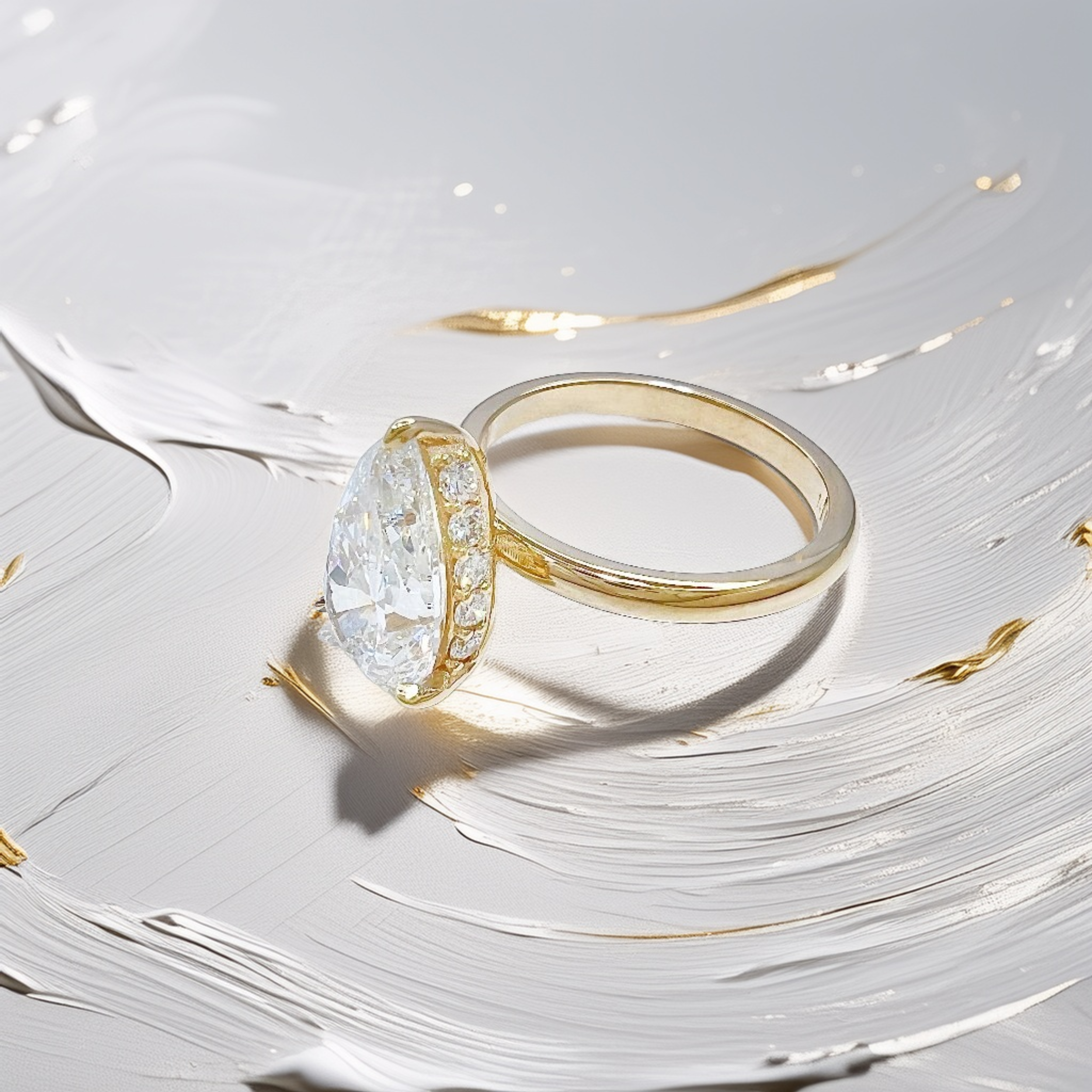 3-Carat Pear-Shaped Engagement Ring | Hidden Halo