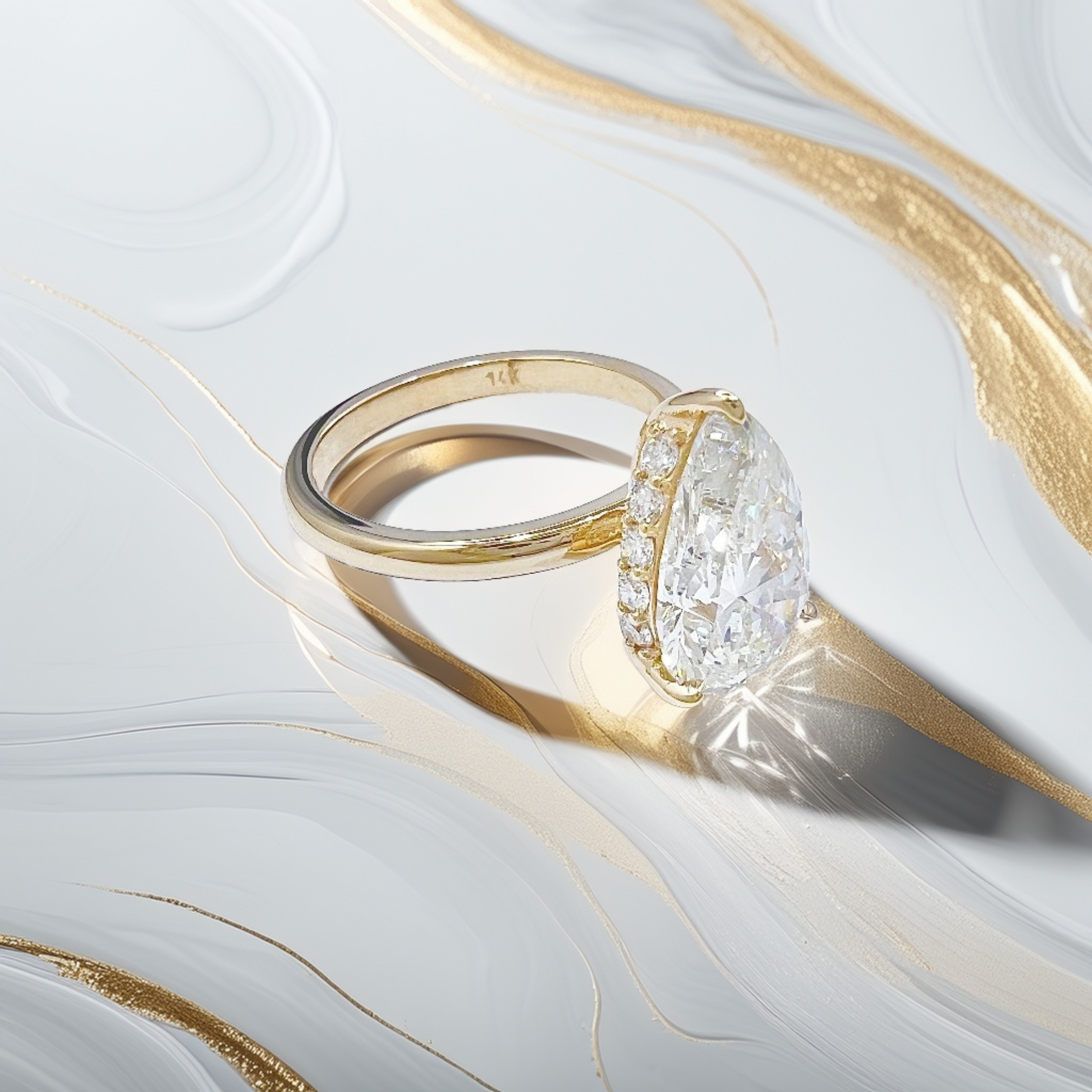 3-Carat Pear-Shaped Engagement Ring | Hidden Halo