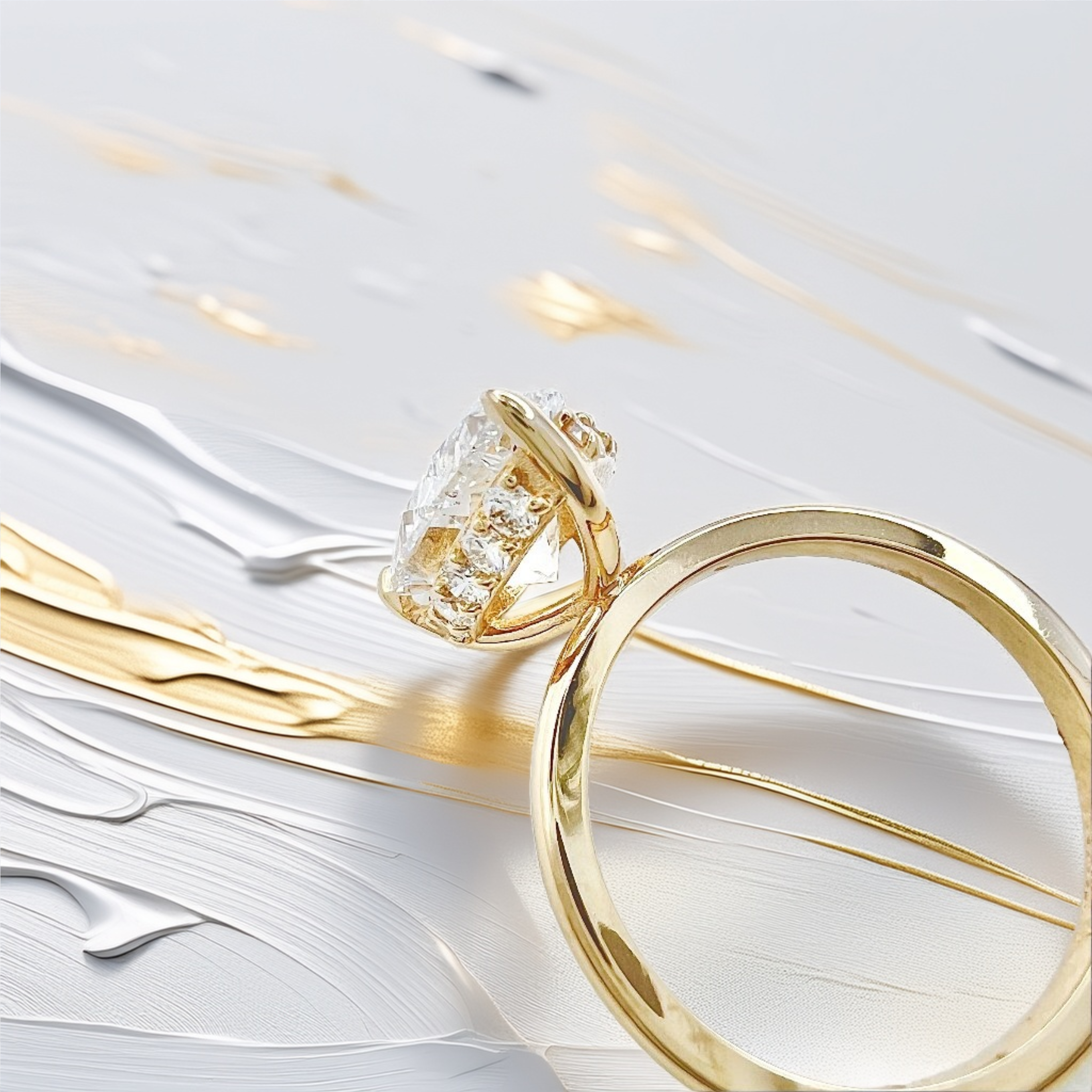 3-Carat Pear-Shaped Engagement Ring | Hidden Halo