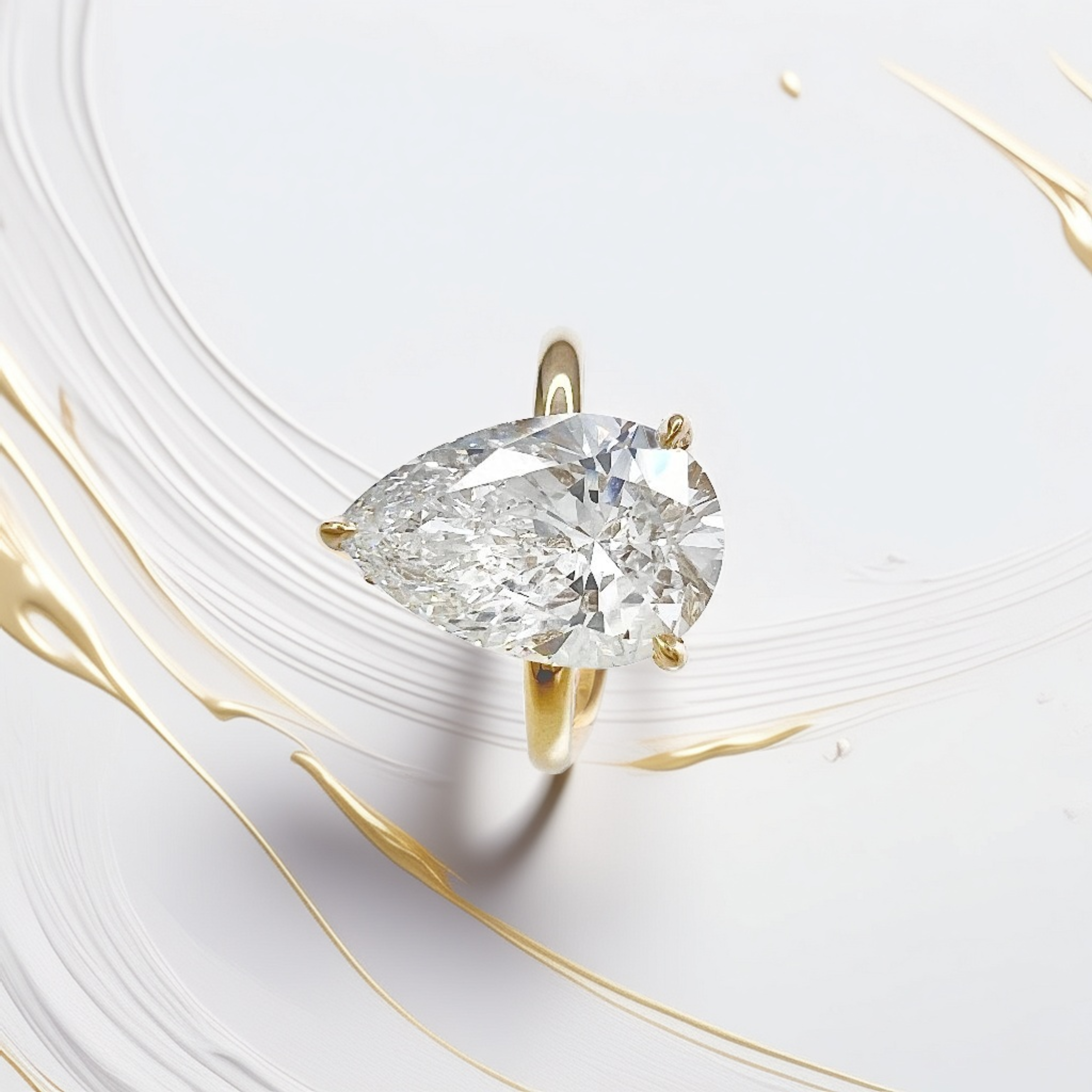 3-Carat Pear-Shaped Engagement Ring | Hidden Halo