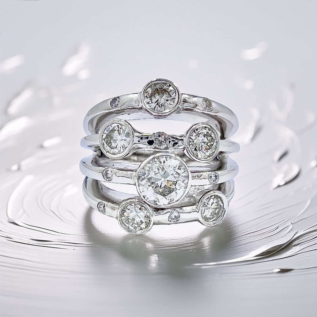 Bezel Diamond Cocktail Ring 3.50tcw