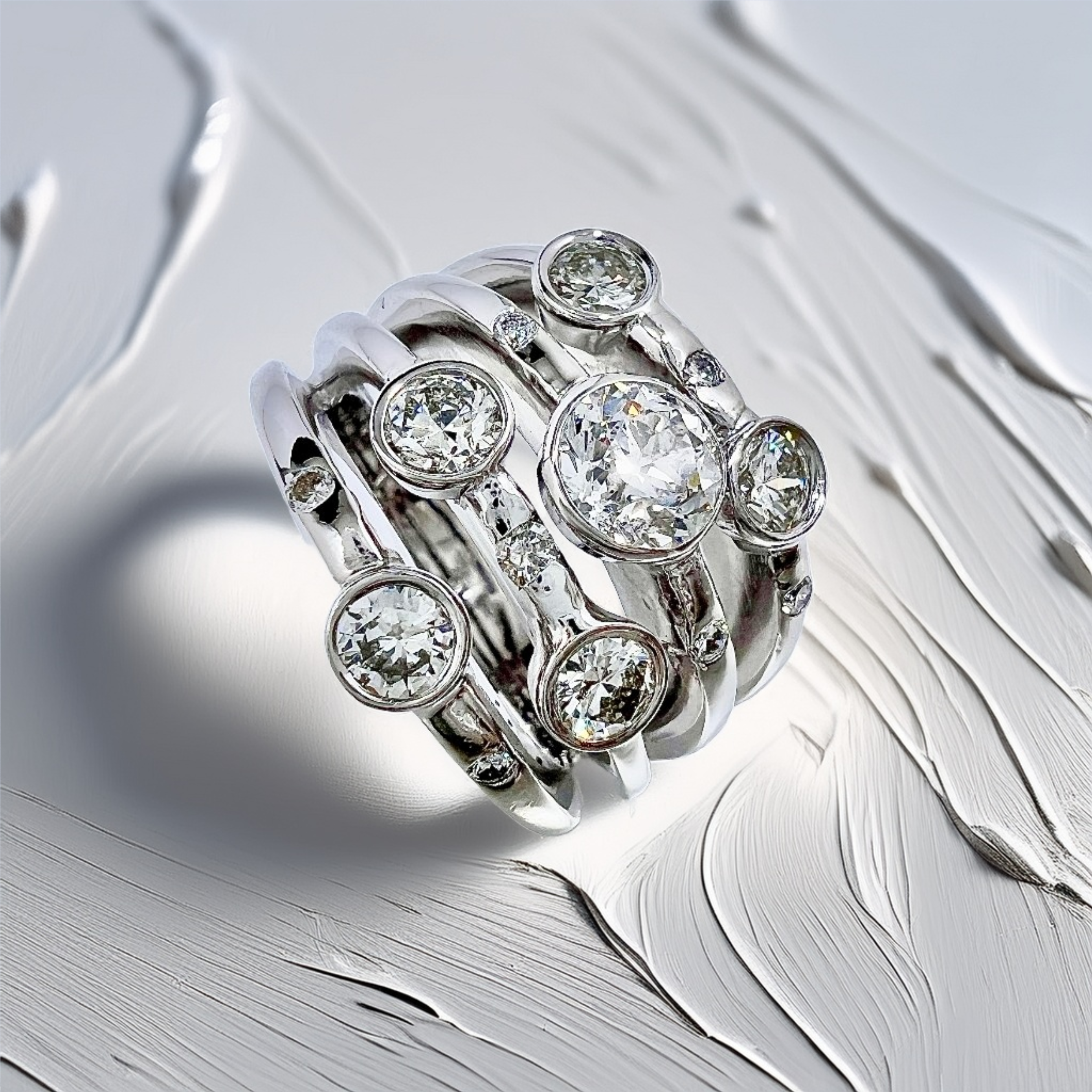 Bezel Diamond Cocktail Ring 3.50tcw