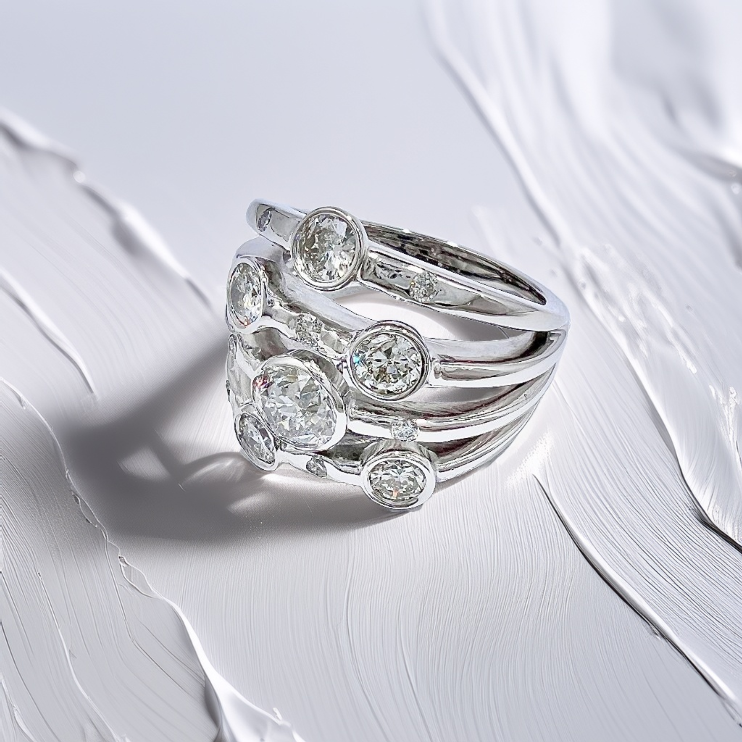 Bezel Diamond Cocktail Ring 3.50tcw