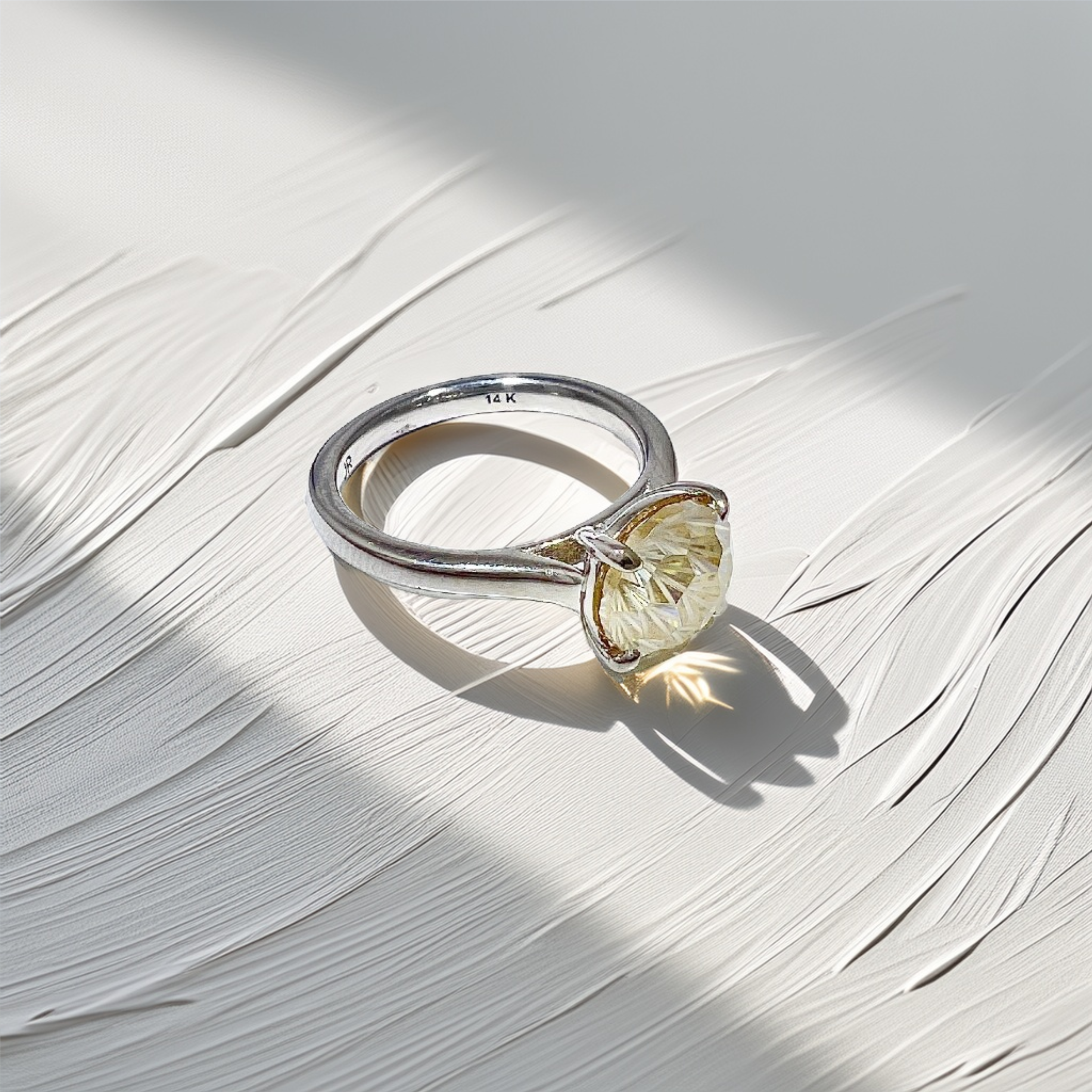 Starburst Moissanite Solitaire Engagement Ring 2.50ct