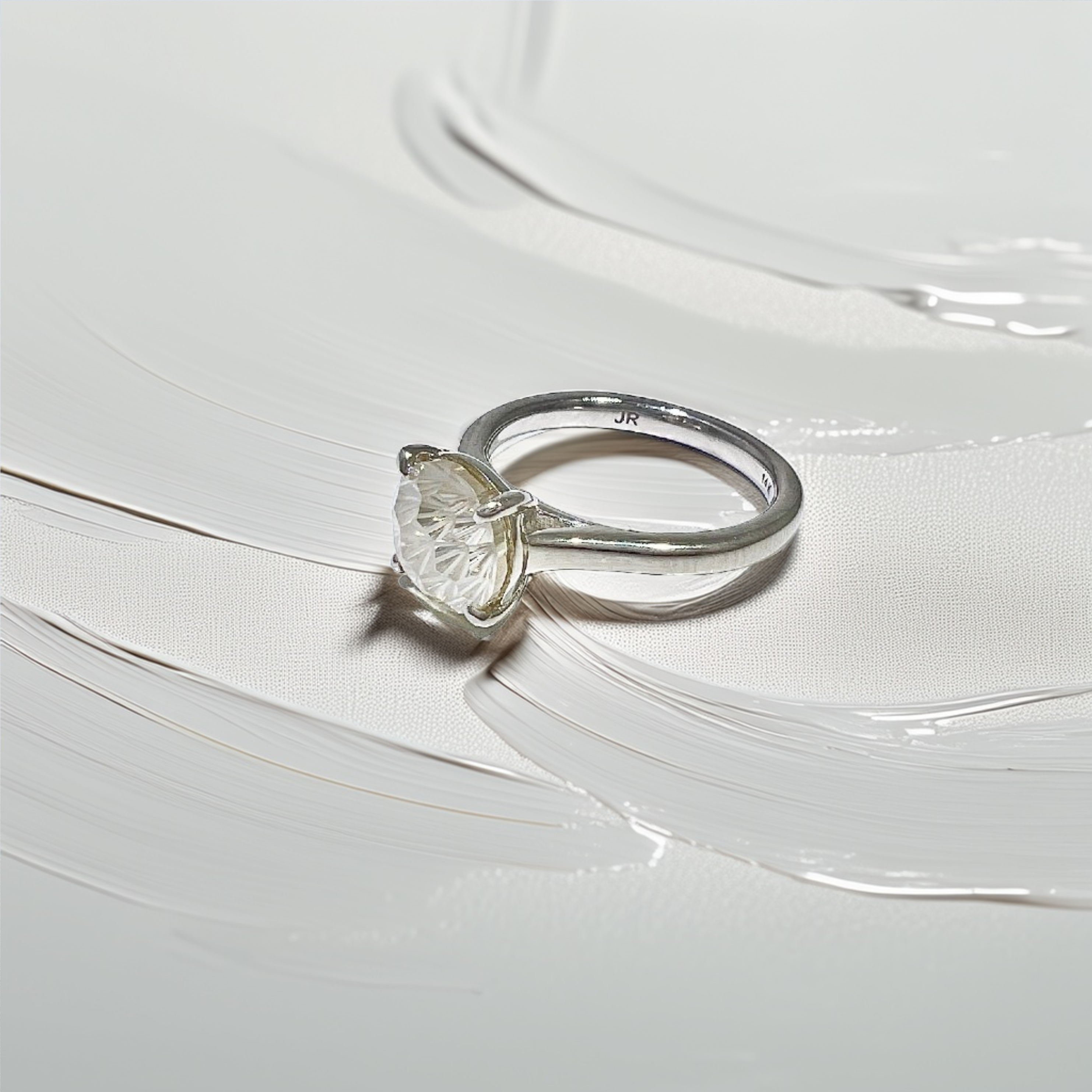 Starburst Moissanite Solitaire Engagement Ring 2.50ct