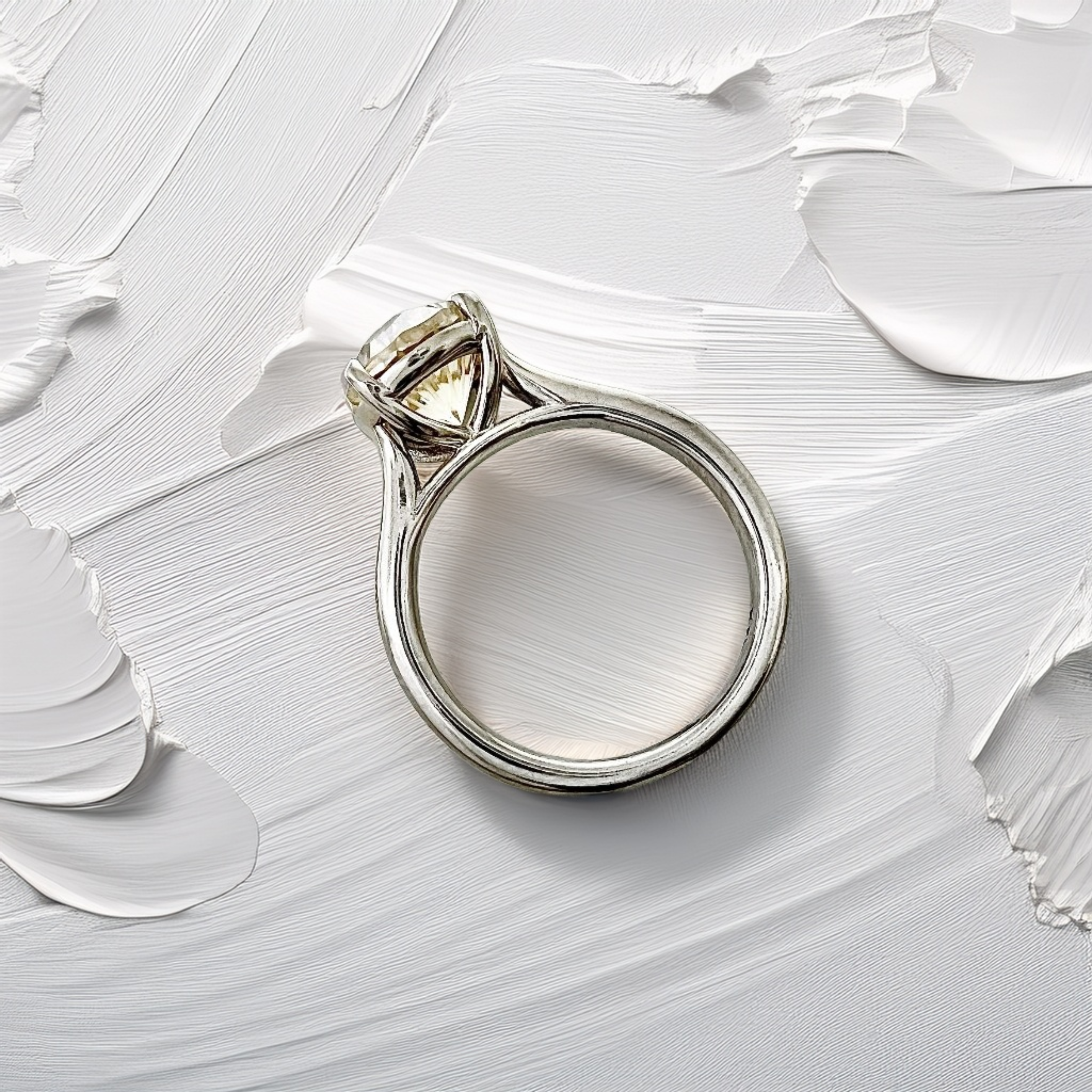 Starburst Moissanite Solitaire Engagement Ring 2.50ct