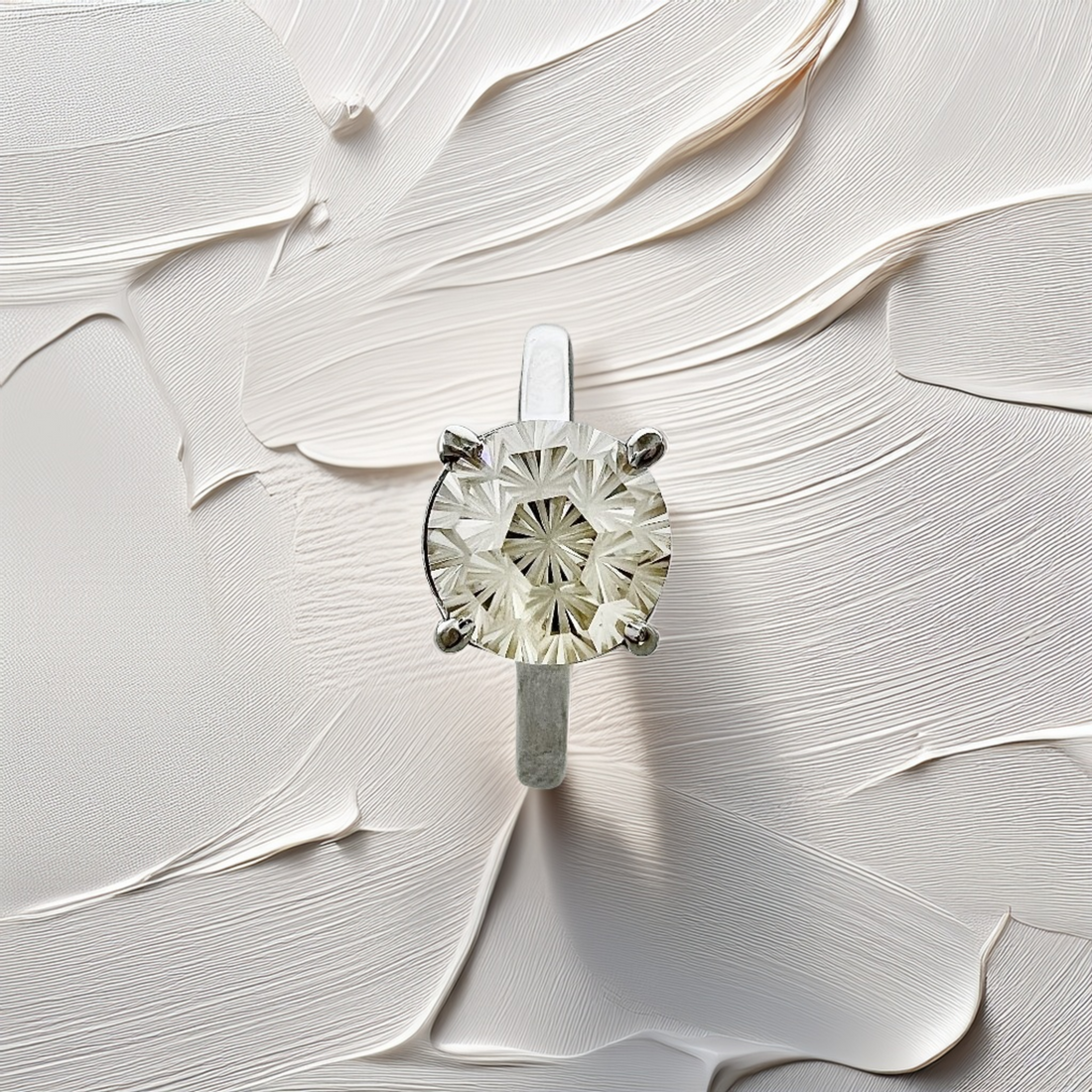 Starburst Moissanite Solitaire Engagement Ring 2.50ct