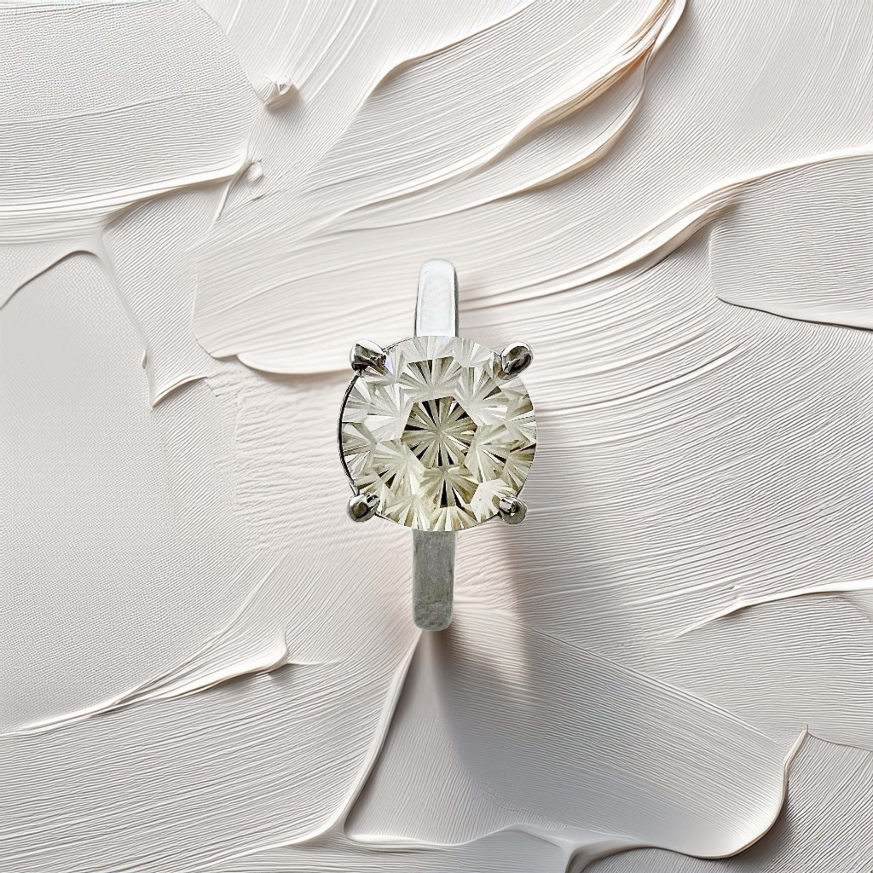 Starburst Moissanite Solitaire Engagement Ring 2.50ct