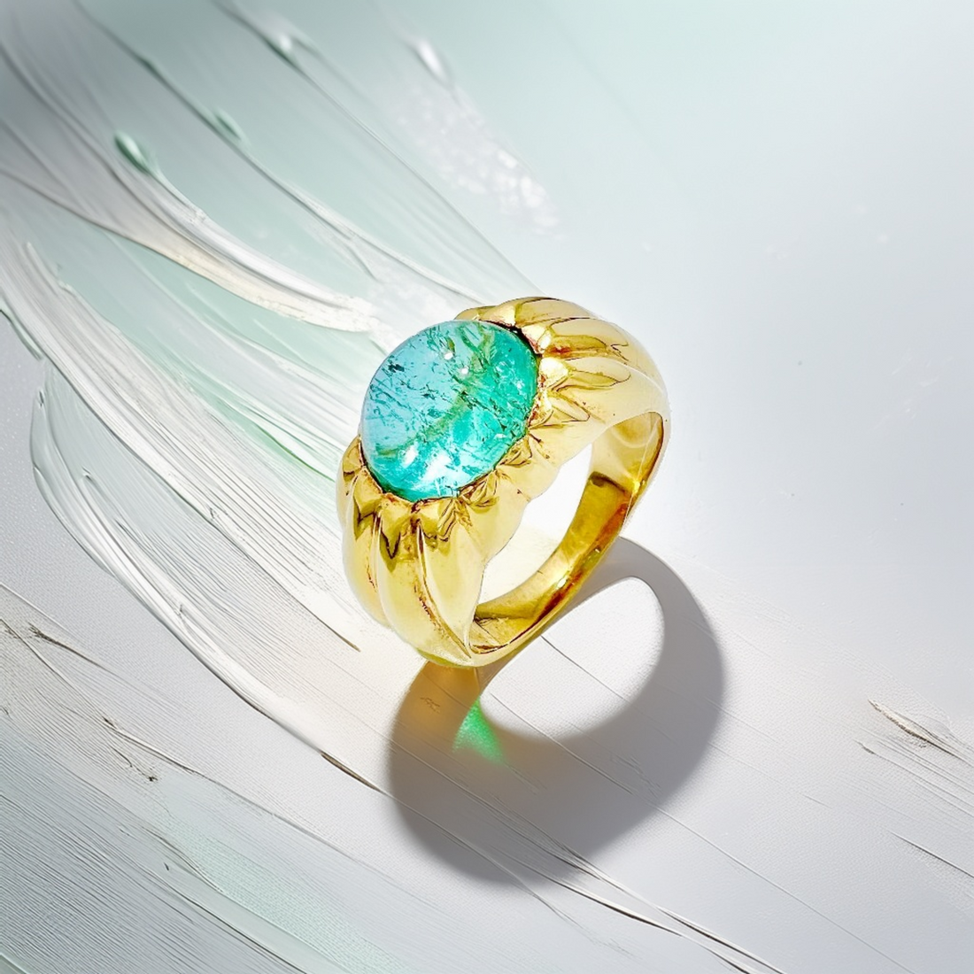 Cabochon Tourmaline Statement Ring