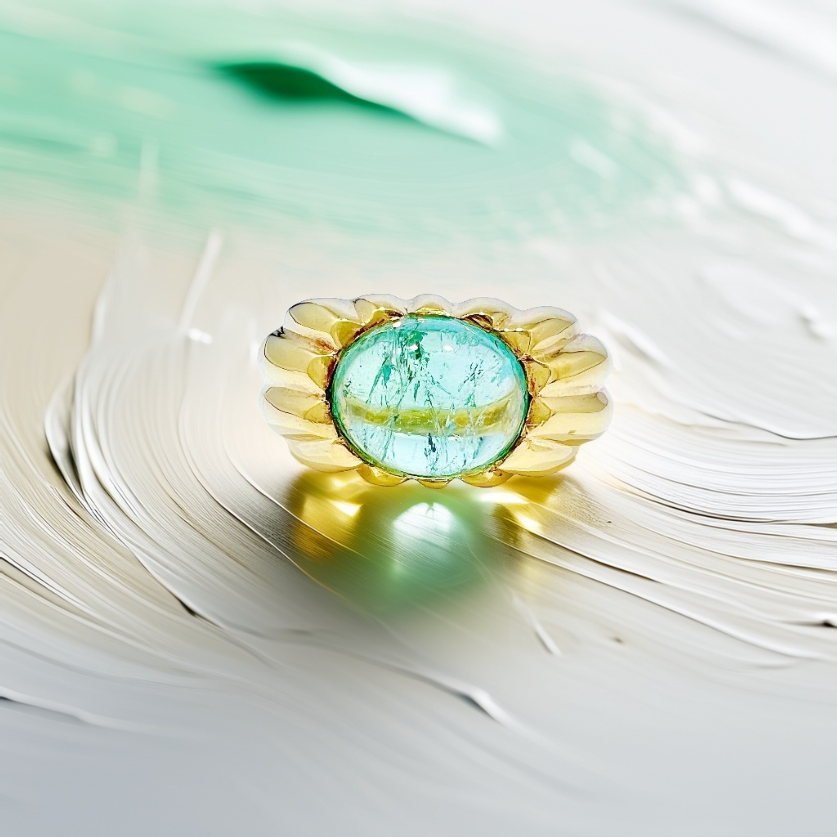 Cabochon Tourmaline Statement Ring