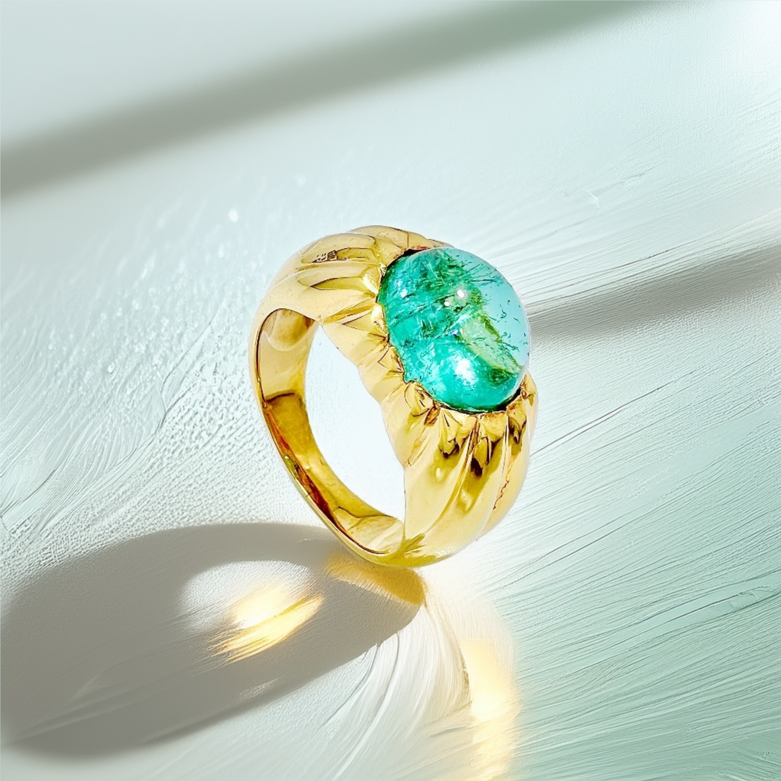 Cabochon Tourmaline Statement Ring