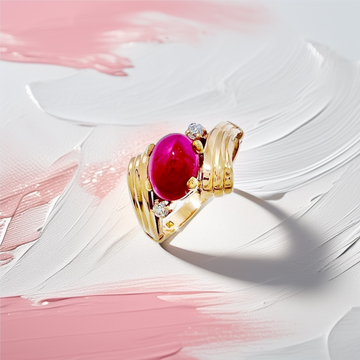Cabochon Ruby Gold Ring