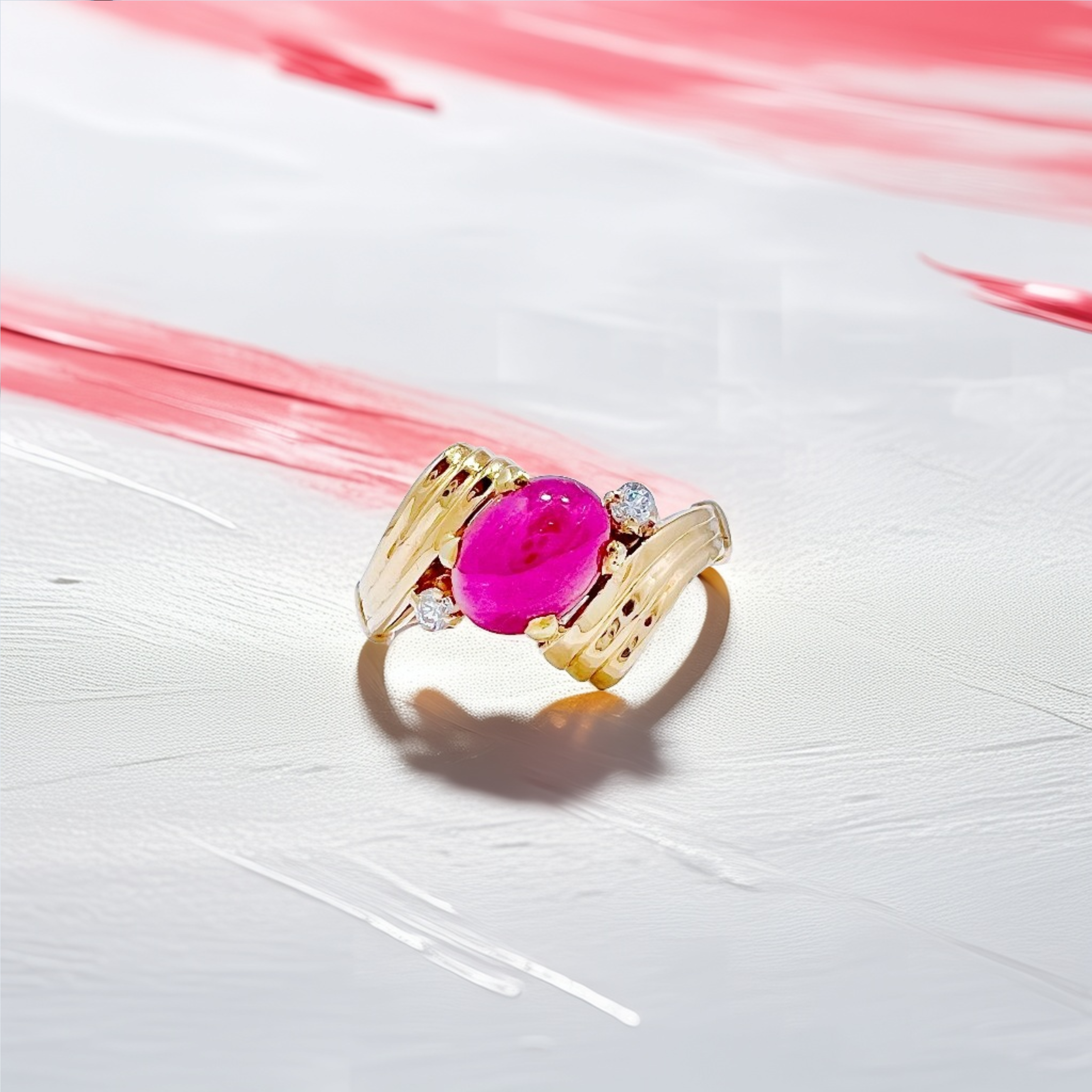 Cabochon Ruby Gold Ring