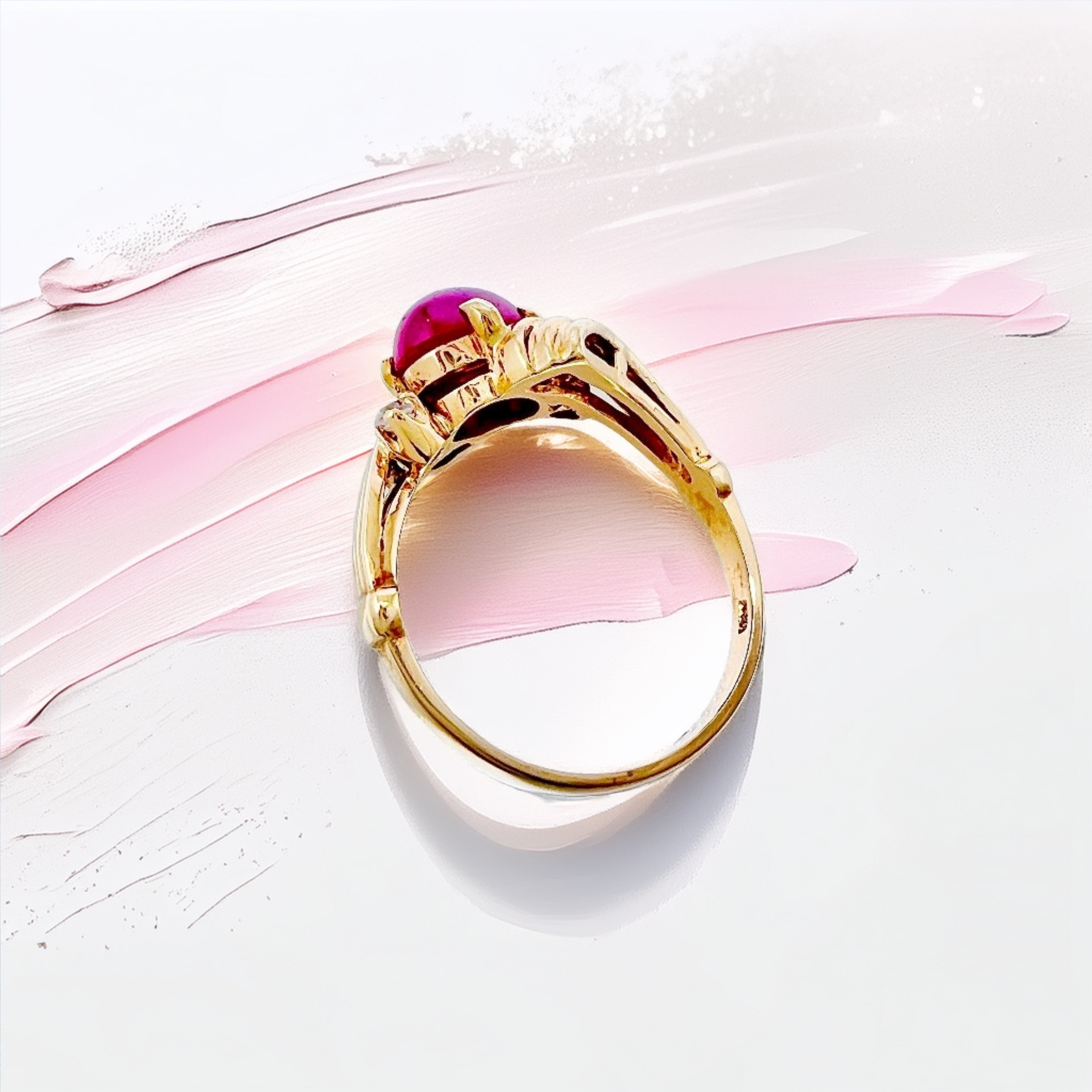 Cabochon Ruby Gold Ring