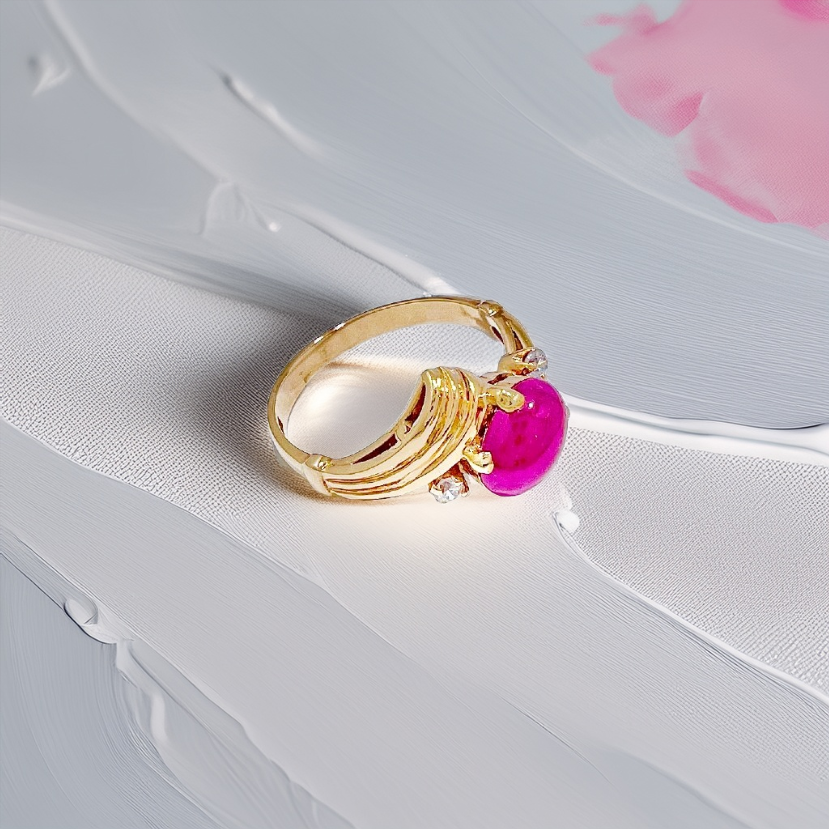 Cabochon Ruby Gold Ring